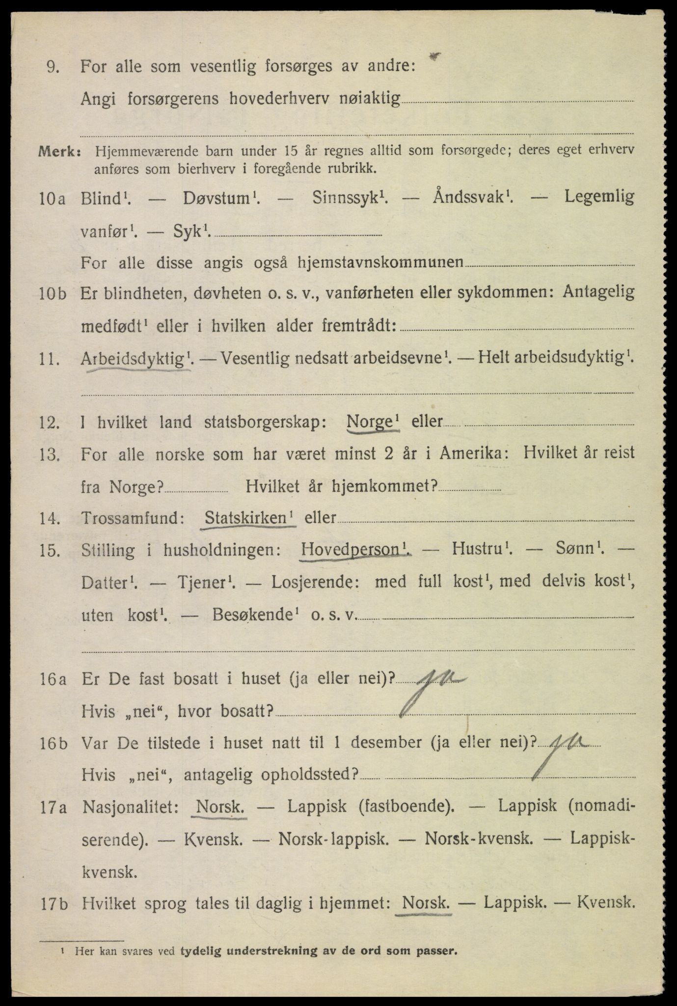 SAT, 1920 census for Hadsel, 1920, p. 19923