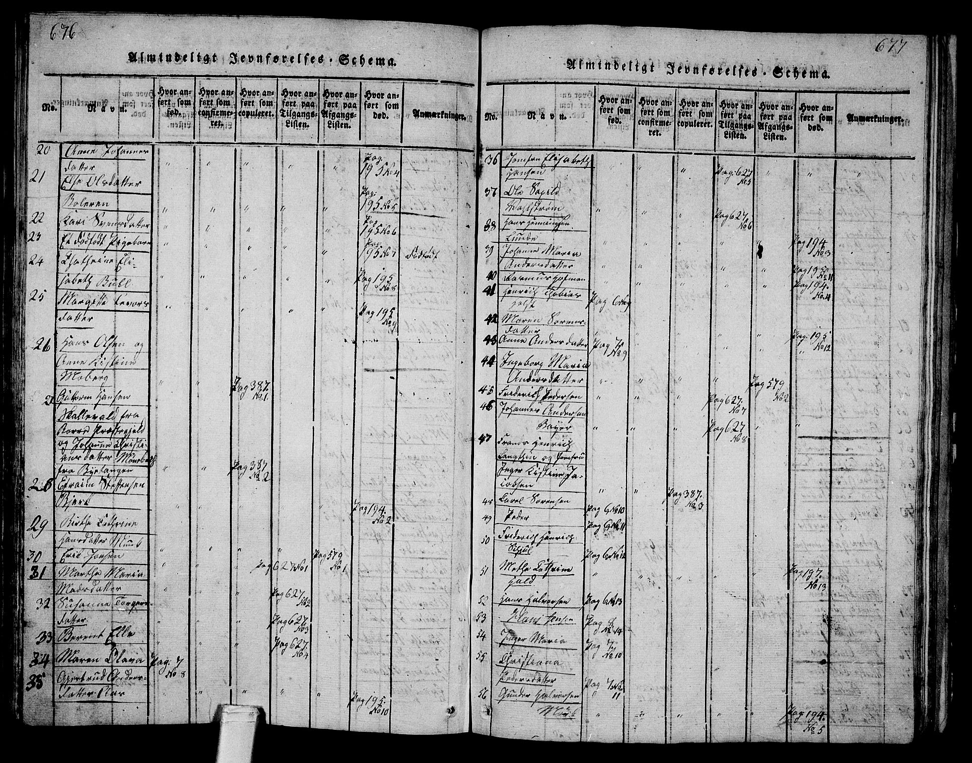 Tønsberg kirkebøker, SAKO/A-330/G/Ga/L0001: Parish register (copy) no. 1, 1813-1826, p. 676-677