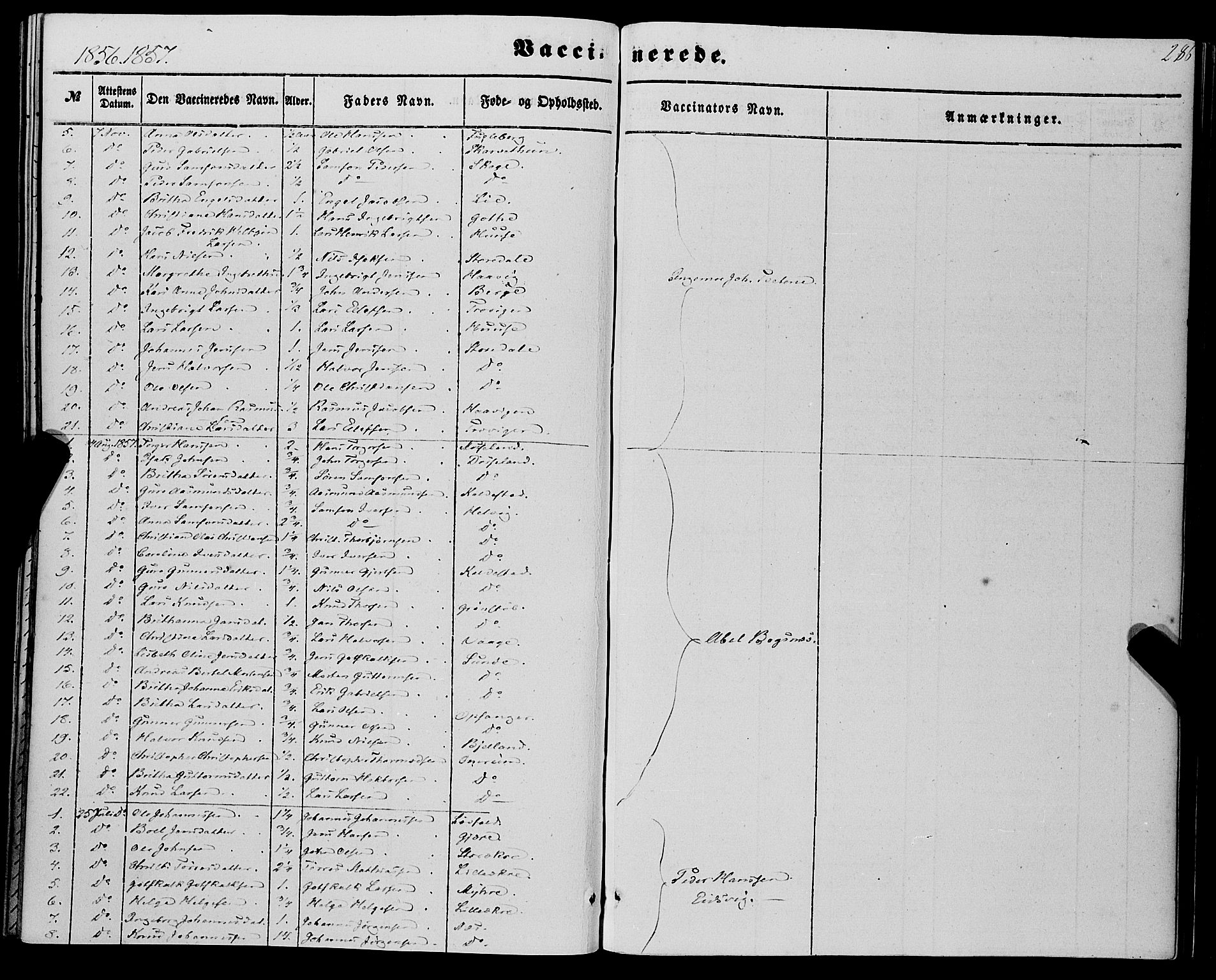 Kvinnherad sokneprestembete, SAB/A-76401/H/Haa: Parish register (official) no. A 8, 1854-1872, p. 286