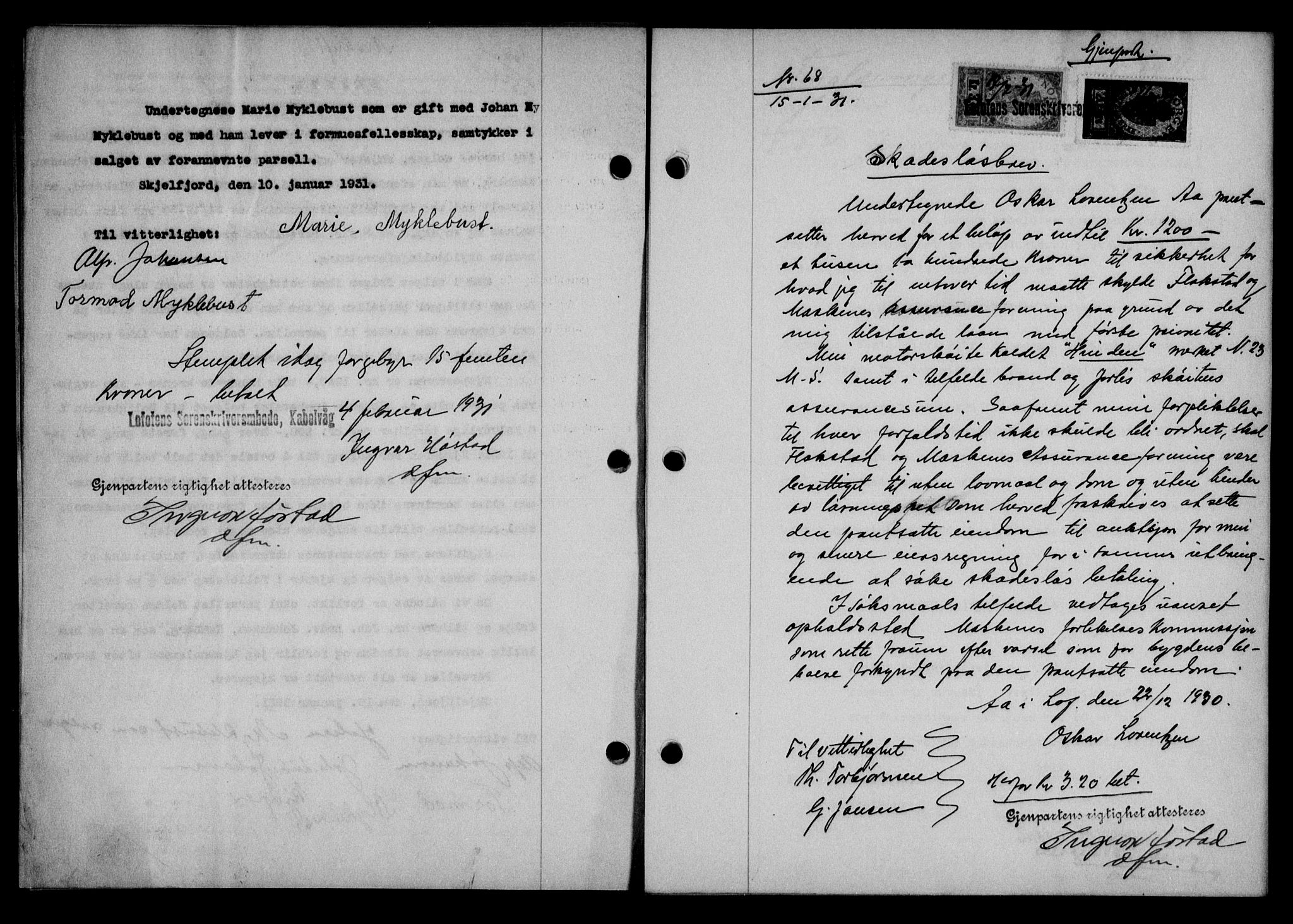 Lofoten sorenskriveri, SAT/A-0017/1/2/2C/L0023b: Mortgage book no. 23b, 1931-1931, Deed date: 02.02.1931