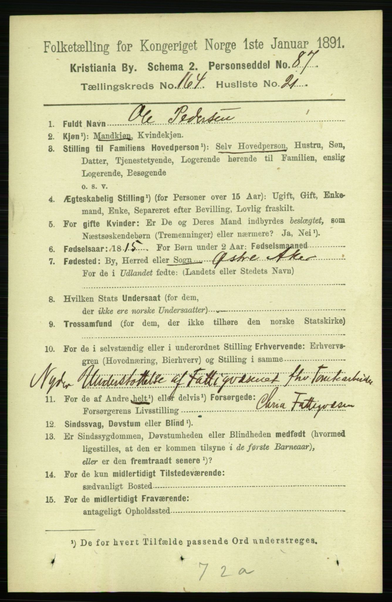 RA, 1891 census for 0301 Kristiania, 1891, p. 95022