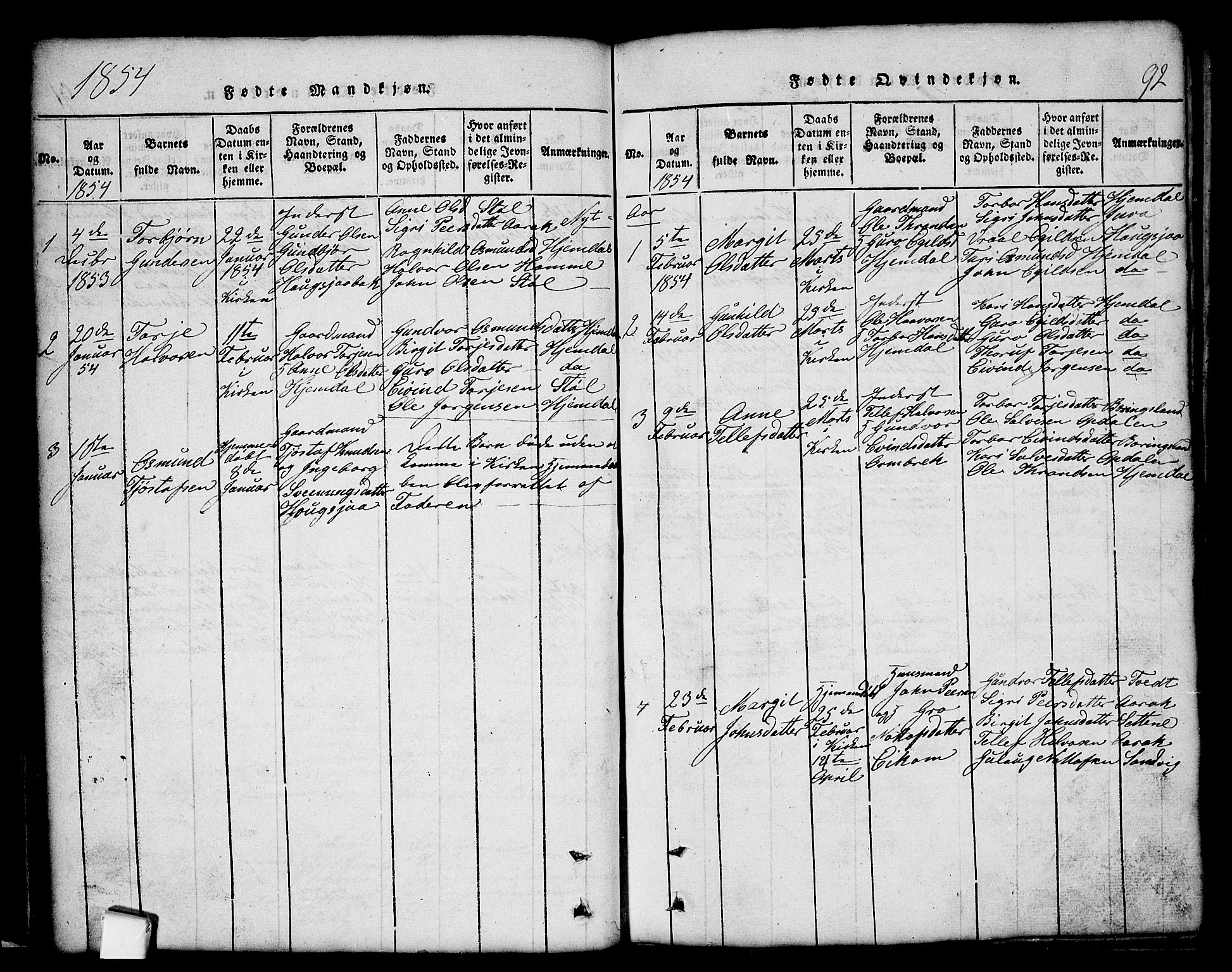 Nissedal kirkebøker, SAKO/A-288/G/Gb/L0001: Parish register (copy) no. II 1, 1814-1862, p. 92