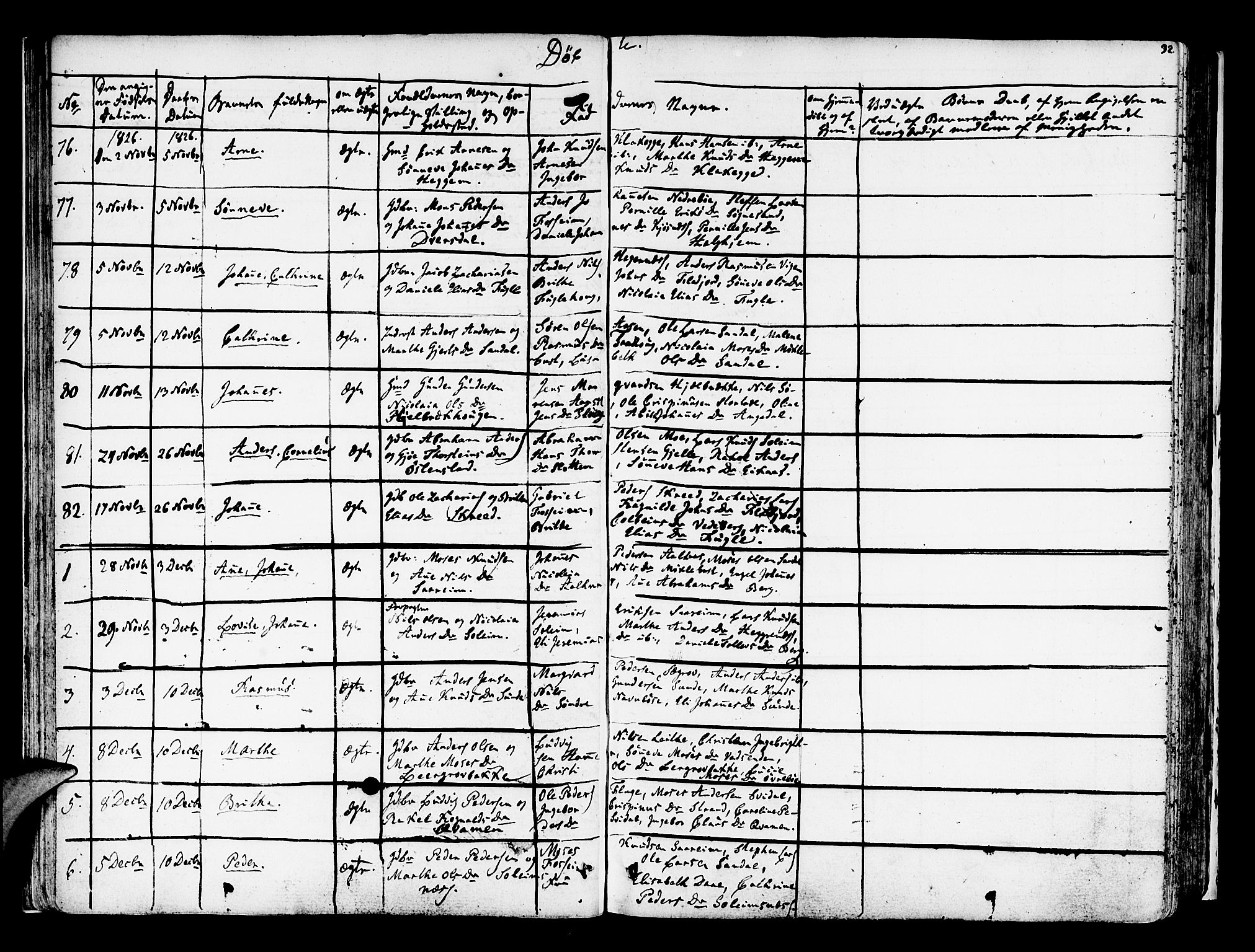 Jølster sokneprestembete, AV/SAB-A-80701/H/Haa/Haaa/L0008: Parish register (official) no. A 8, 1821-1833, p. 32