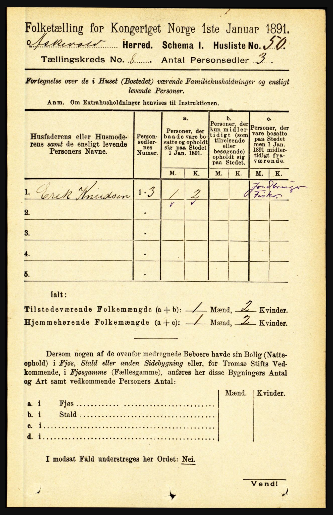 RA, 1891 census for 1428 Askvoll, 1891, p. 2136