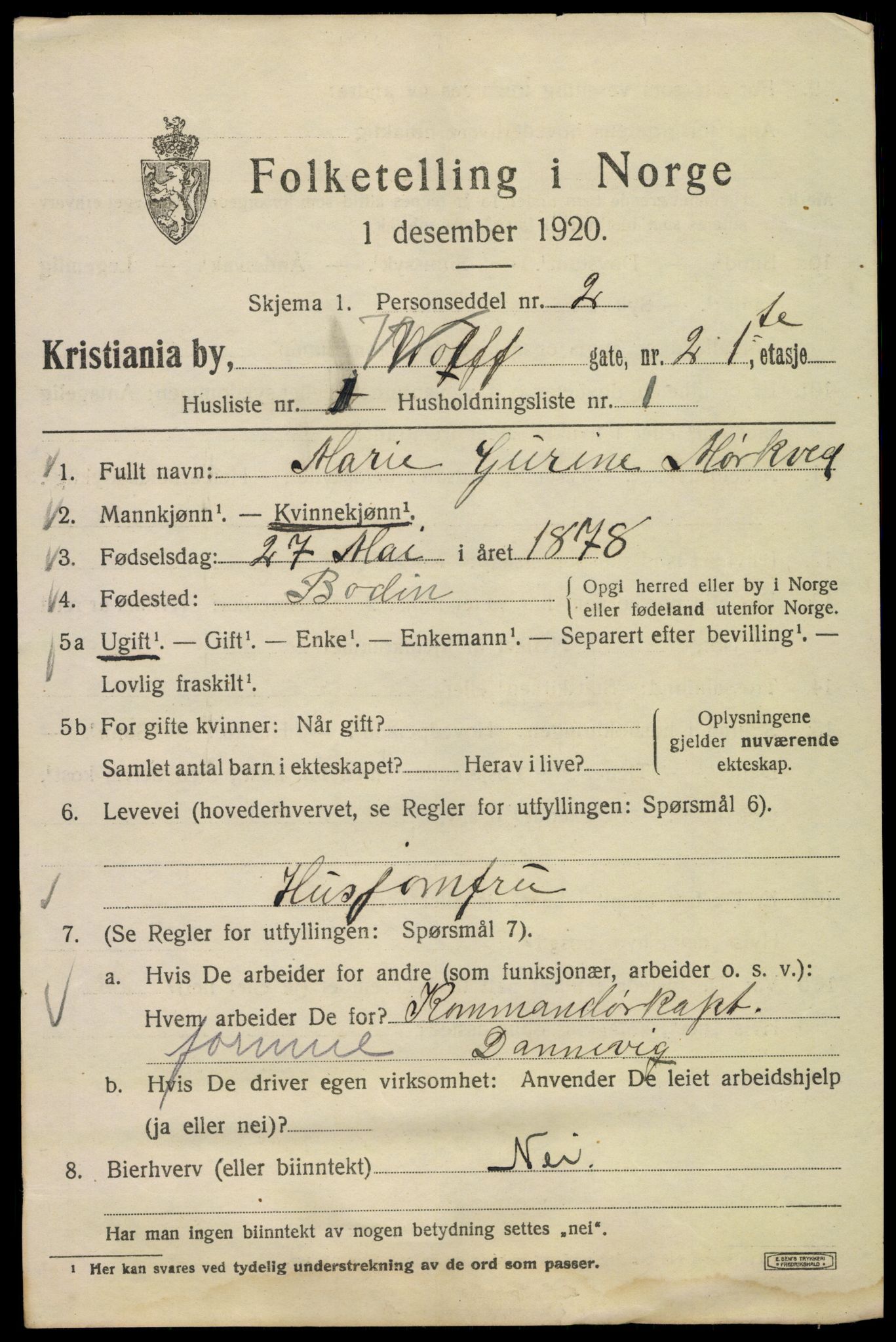 SAO, 1920 census for Kristiania, 1920, p. 653949