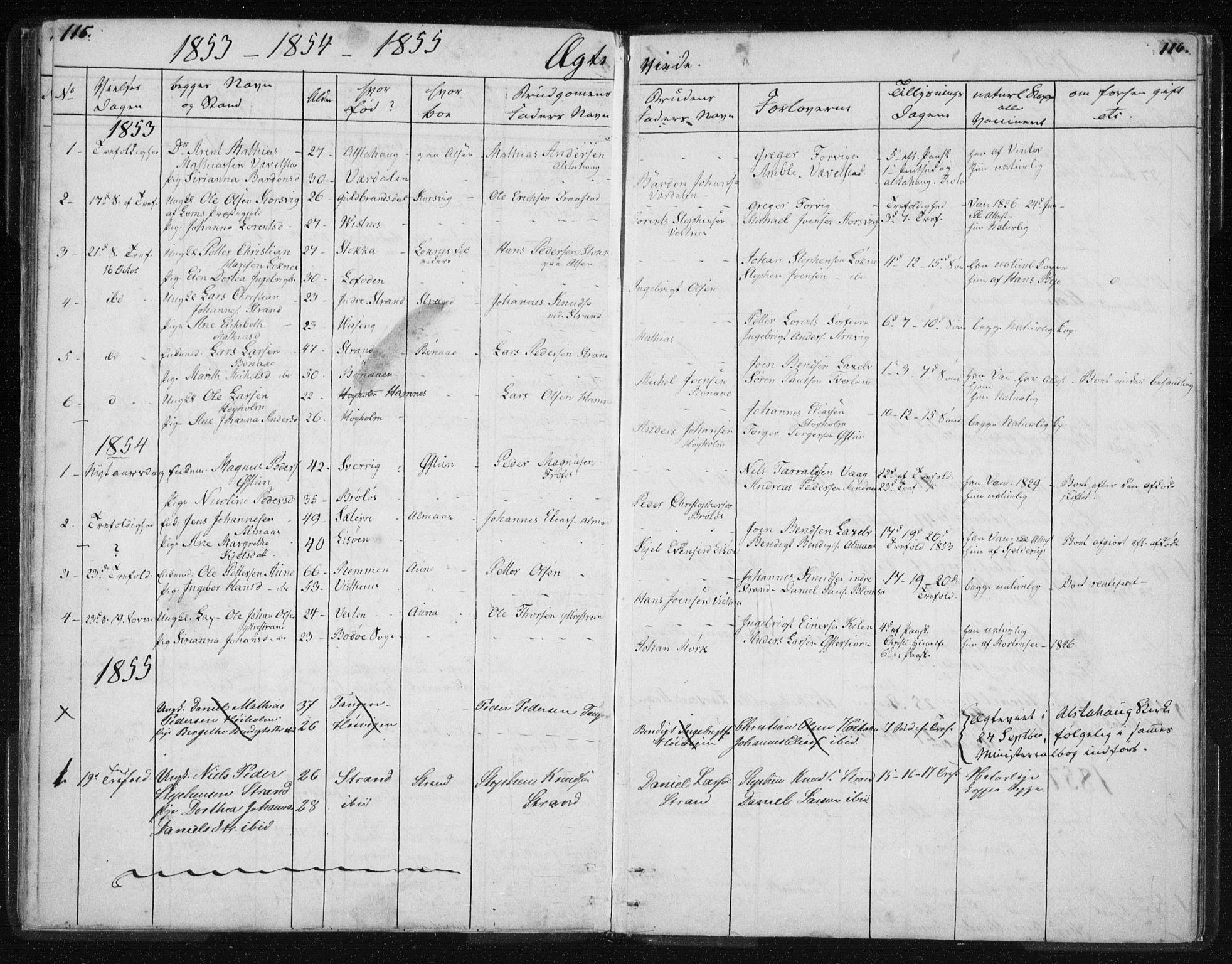 Ministerialprotokoller, klokkerbøker og fødselsregistre - Nordland, SAT/A-1459/819/L0275: Parish register (copy) no. 819C01, 1841-1868, p. 115-116