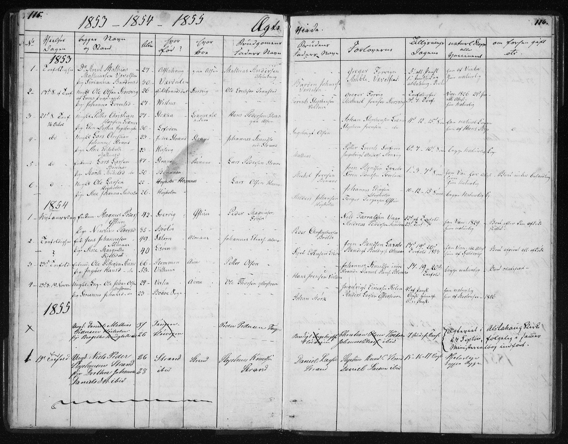 Ministerialprotokoller, klokkerbøker og fødselsregistre - Nordland, AV/SAT-A-1459/819/L0275: Parish register (copy) no. 819C01, 1841-1868, p. 115-116