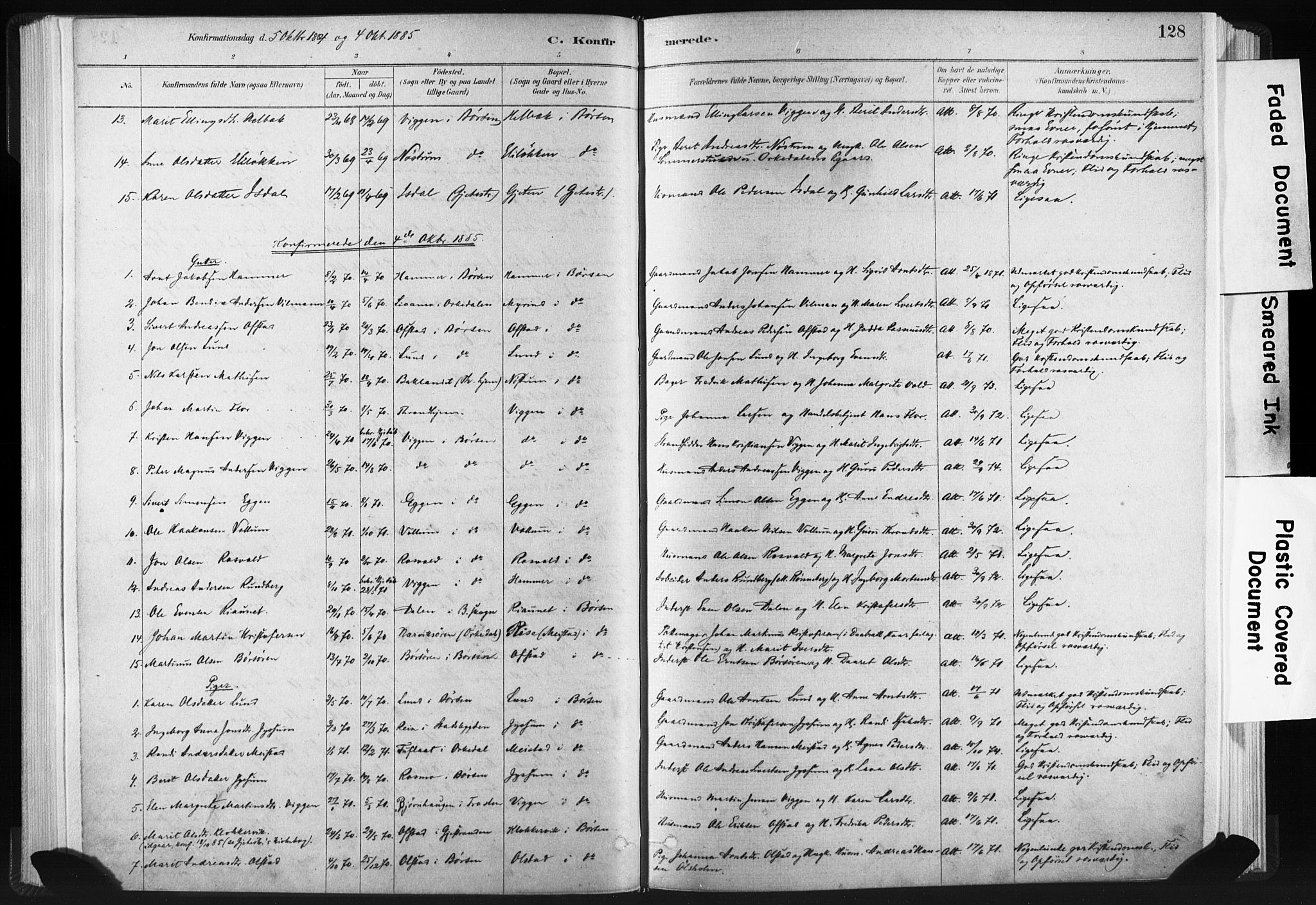 Ministerialprotokoller, klokkerbøker og fødselsregistre - Sør-Trøndelag, SAT/A-1456/665/L0773: Parish register (official) no. 665A08, 1879-1905, p. 128