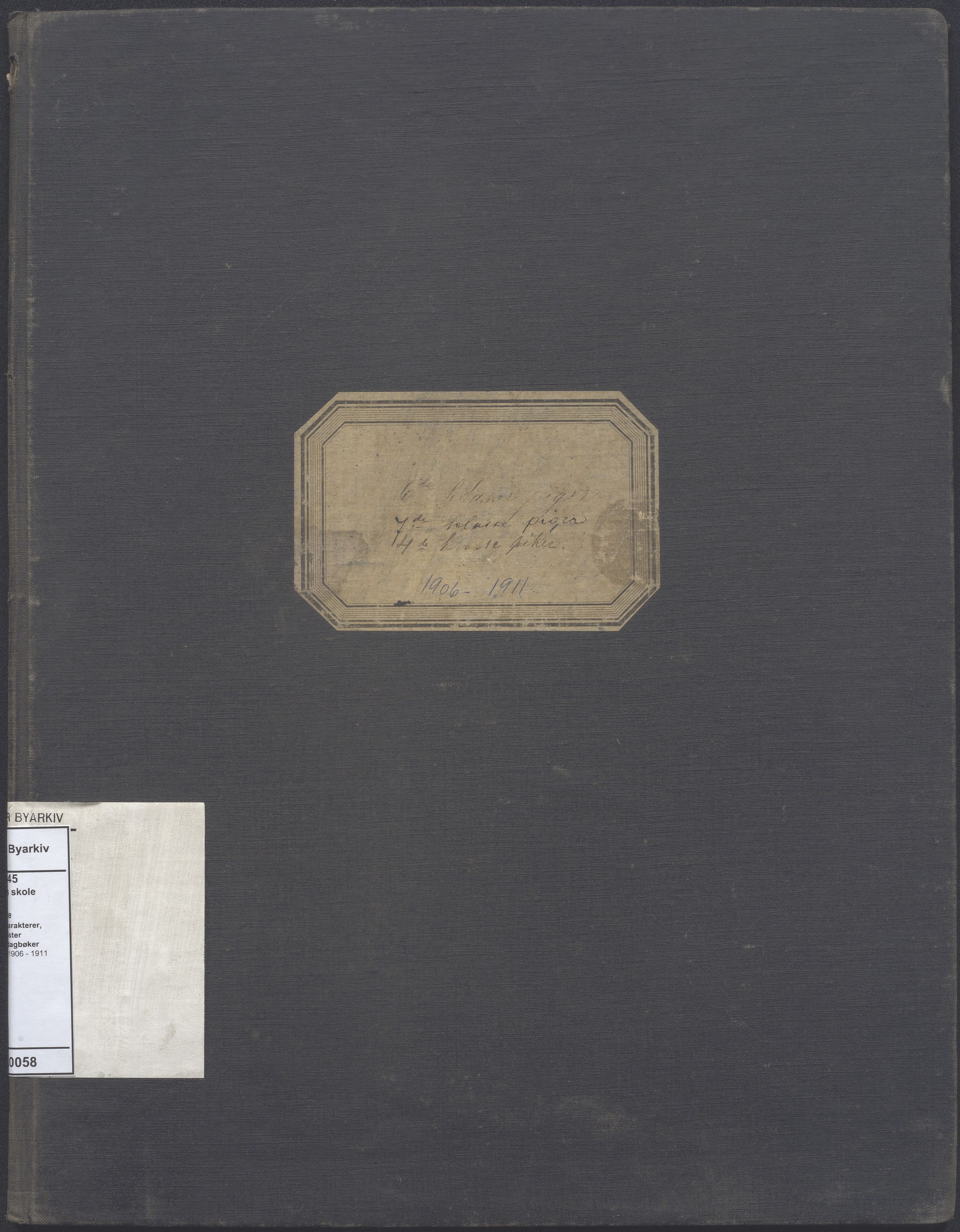 Stavanger kommune. Johannes skole, BYST/A-0445/G/Ga/L0058: Klassedagbok, 1906-1911