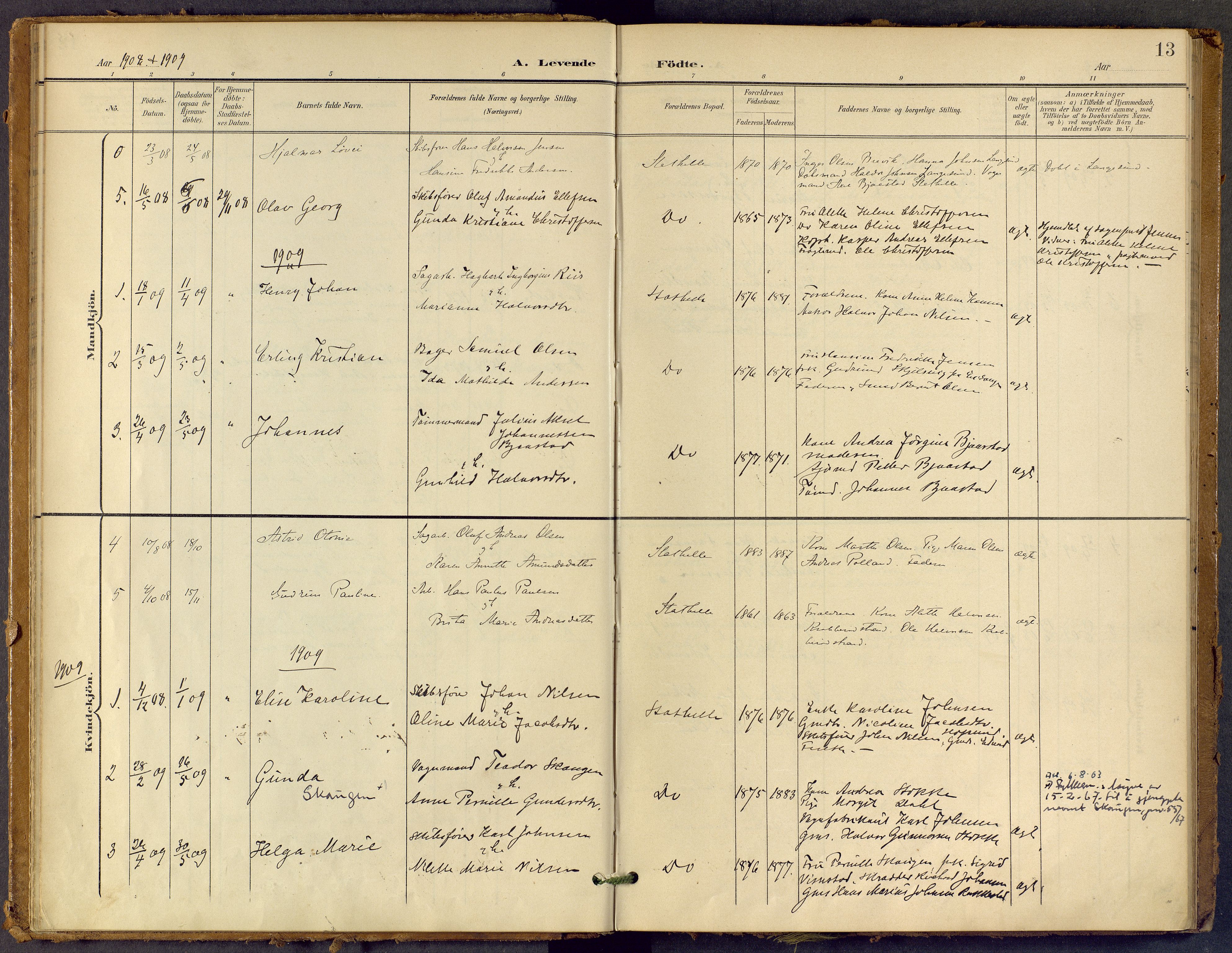 Bamble kirkebøker, SAKO/A-253/F/Fb/L0002: Parish register (official) no. II 2, 1900-1921, p. 13