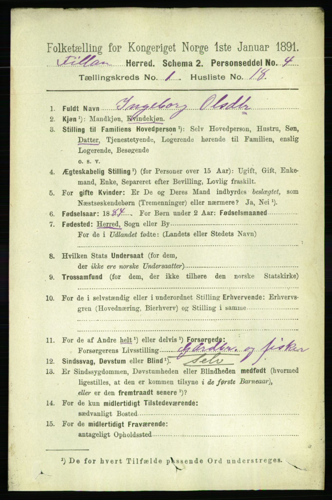 RA, 1891 census for 1616 Fillan, 1891, p. 175