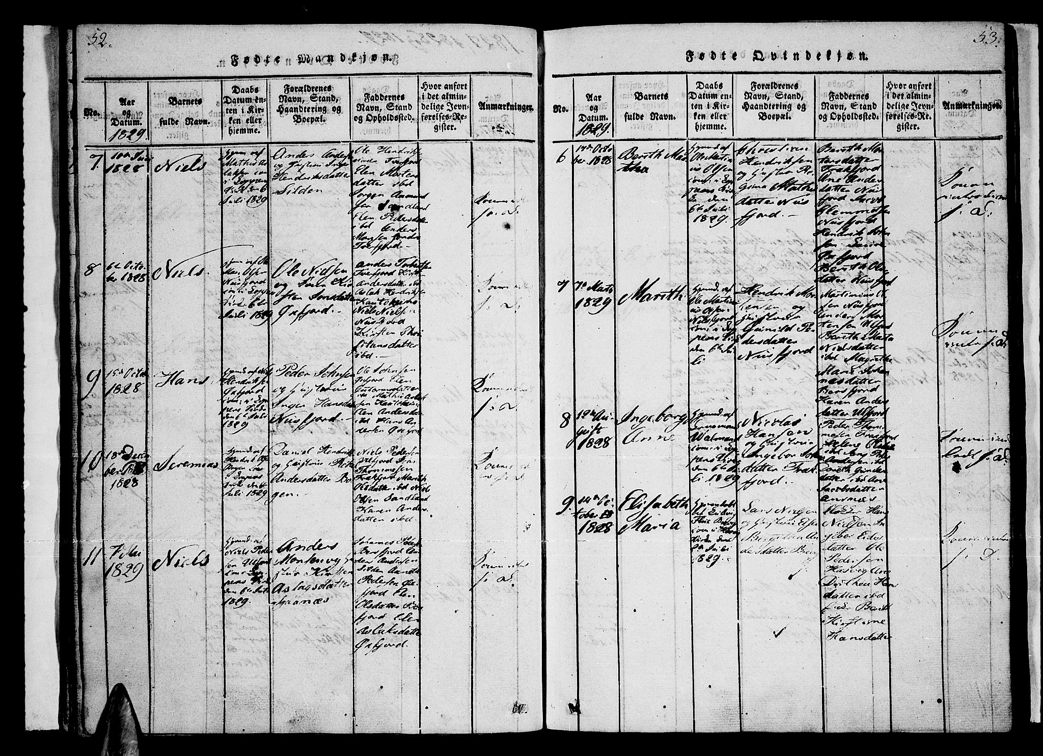 Loppa sokneprestkontor, SATØ/S-1339/H/Ha/L0003kirke: Parish register (official) no. 3, 1820-1848, p. 52-53