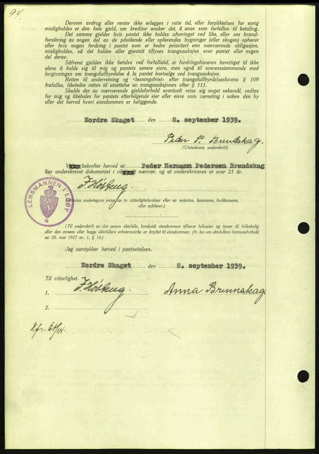 Nordmøre sorenskriveri, AV/SAT-A-4132/1/2/2Ca: Mortgage book no. B86, 1939-1940, Diary no: : 2753/1939