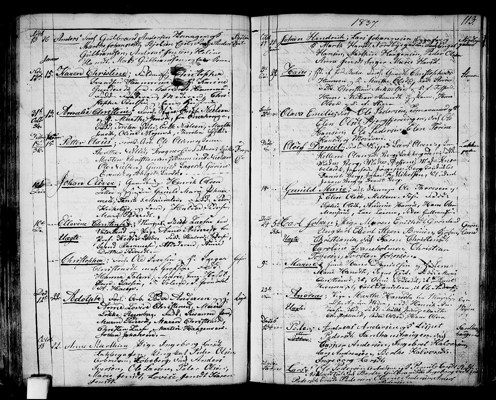 Aker prestekontor kirkebøker, AV/SAO-A-10861/G/L0006: Parish register (copy) no. 6, 1830-1838, p. 113