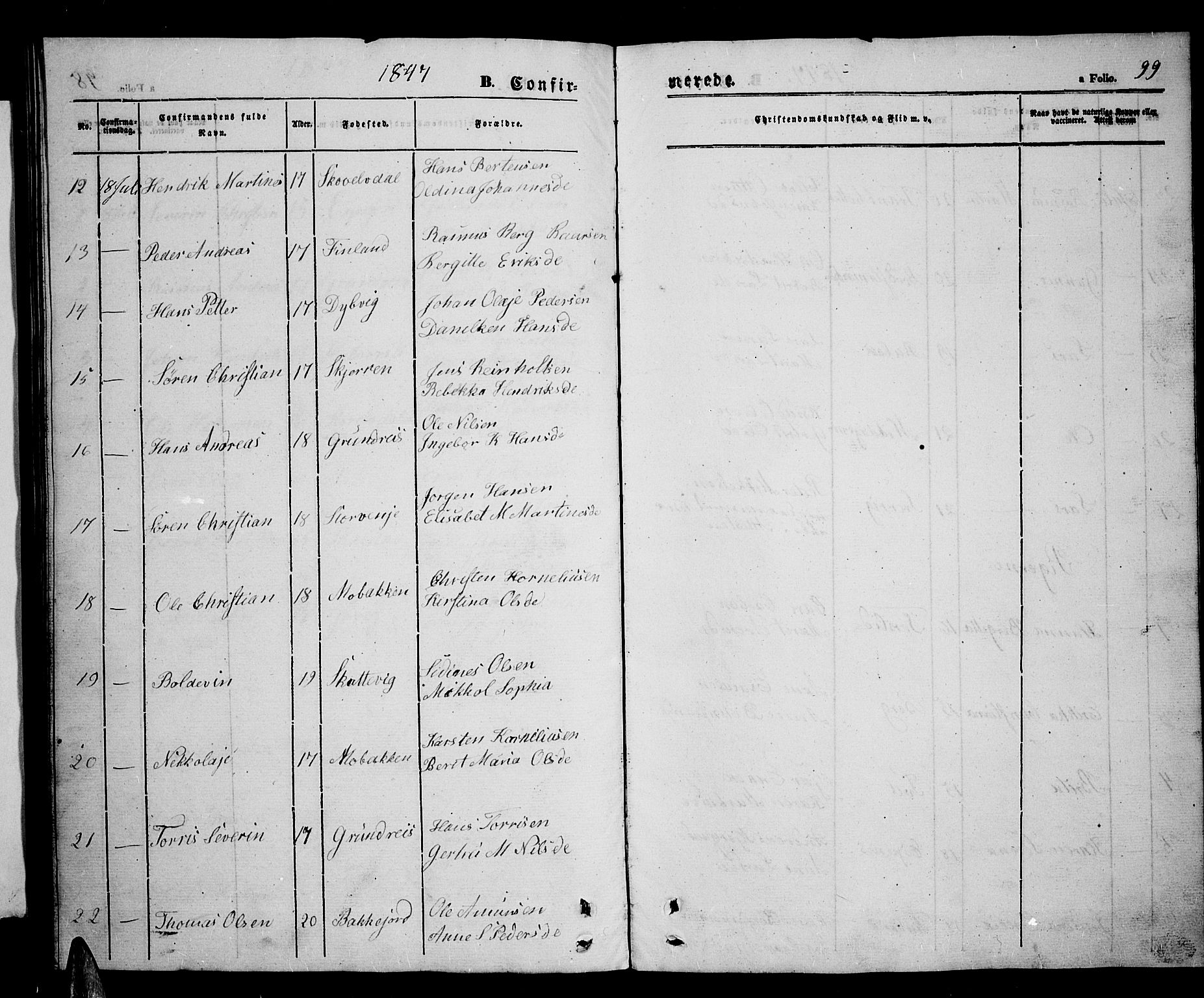 Tranøy sokneprestkontor, SATØ/S-1313/I/Ia/Iab/L0002klokker: Parish register (copy) no. 2, 1847-1860, p. 99