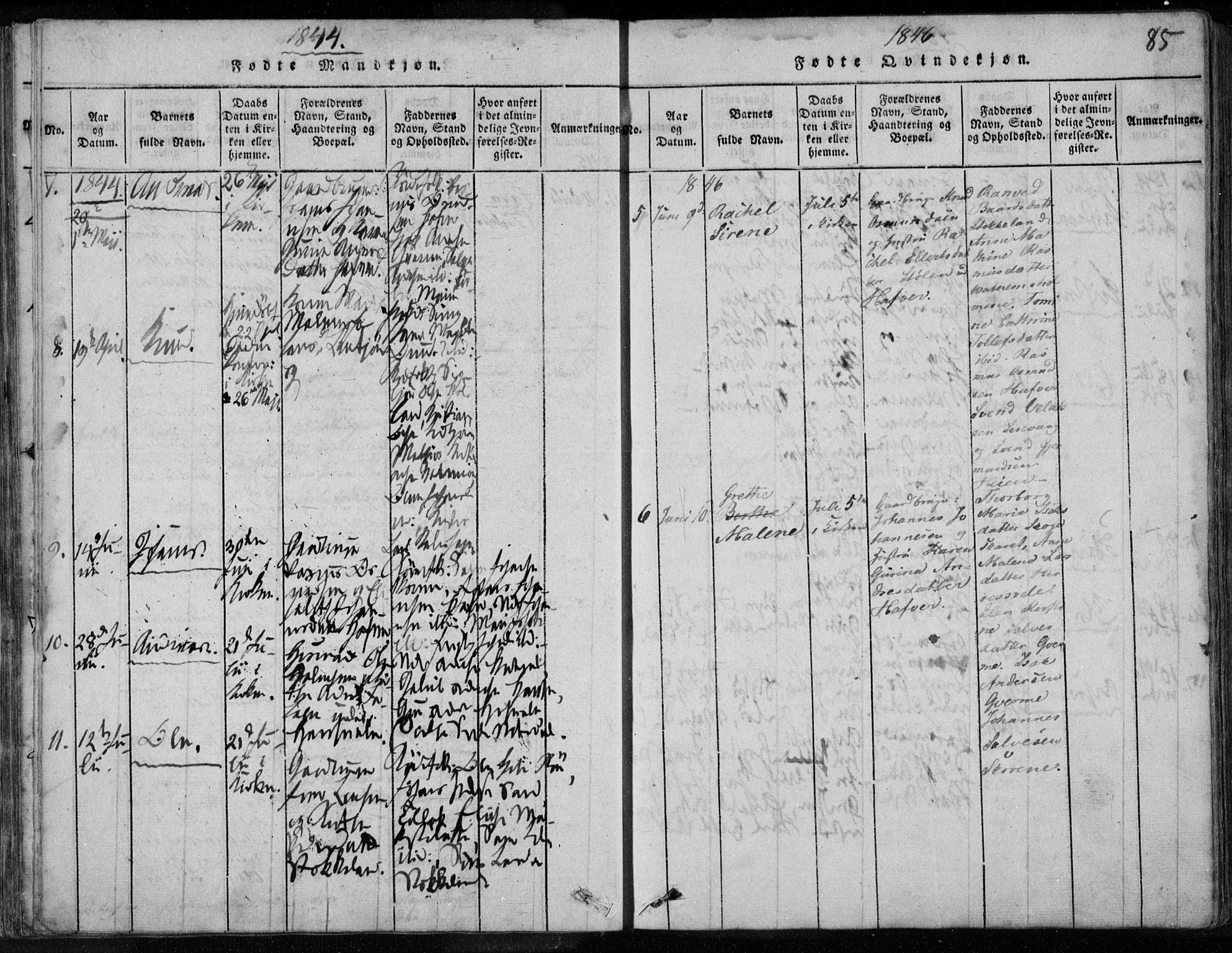 Eigersund sokneprestkontor, SAST/A-101807/S08/L0008: Parish register (official) no. A 8, 1816-1847, p. 85