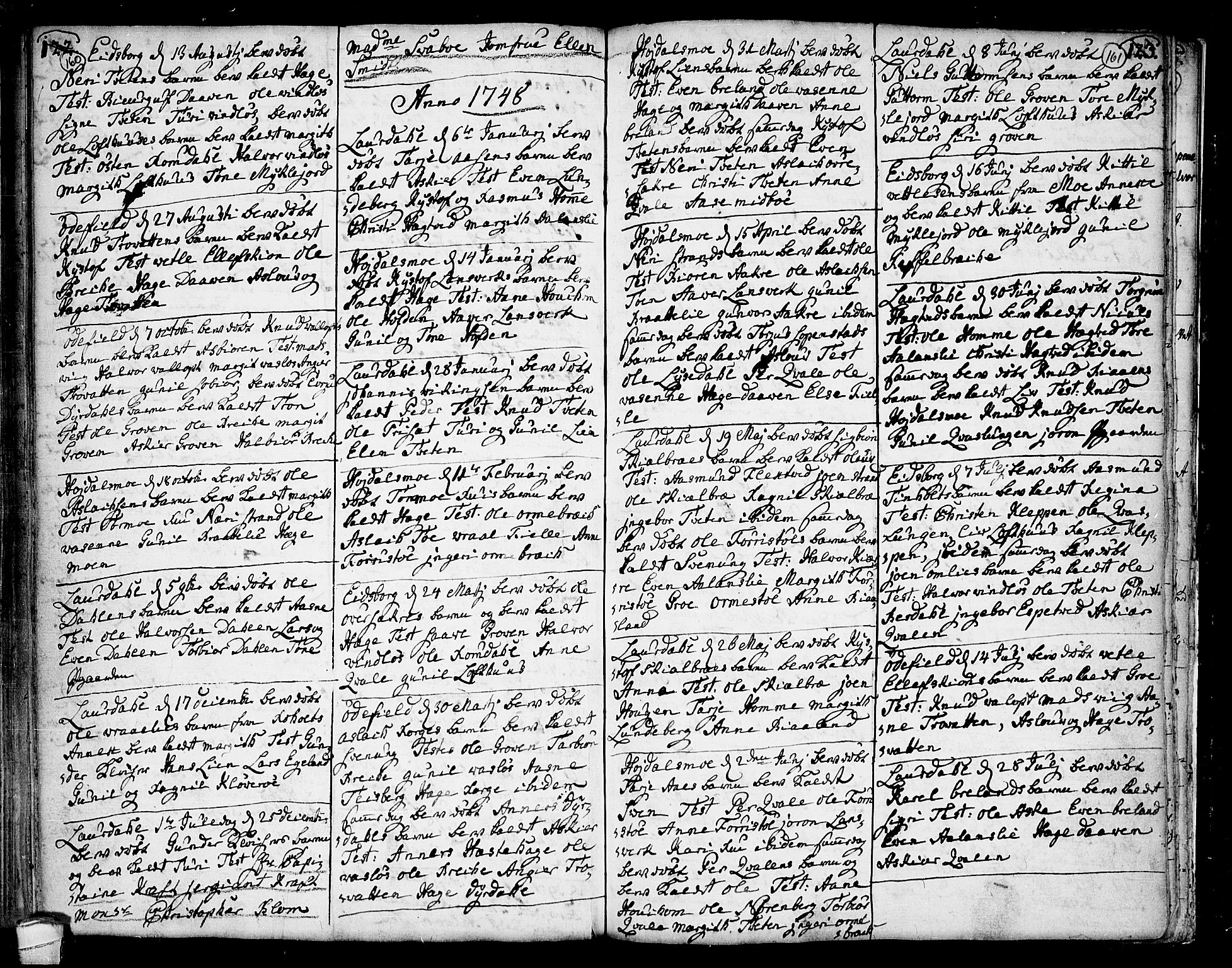 Lårdal kirkebøker, SAKO/A-284/F/Fa/L0002: Parish register (official) no. I 2, 1734-1754, p. 160-161