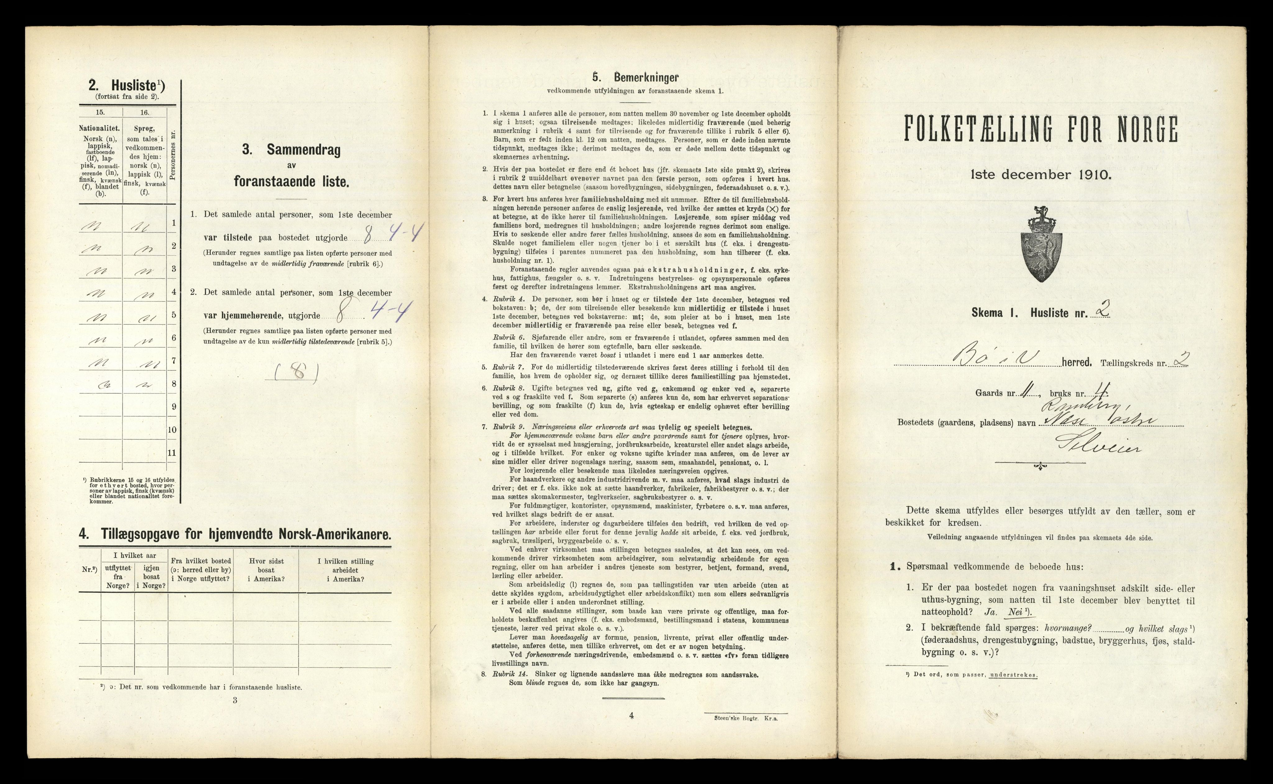 RA, 1910 census for Bø, 1910, p. 177