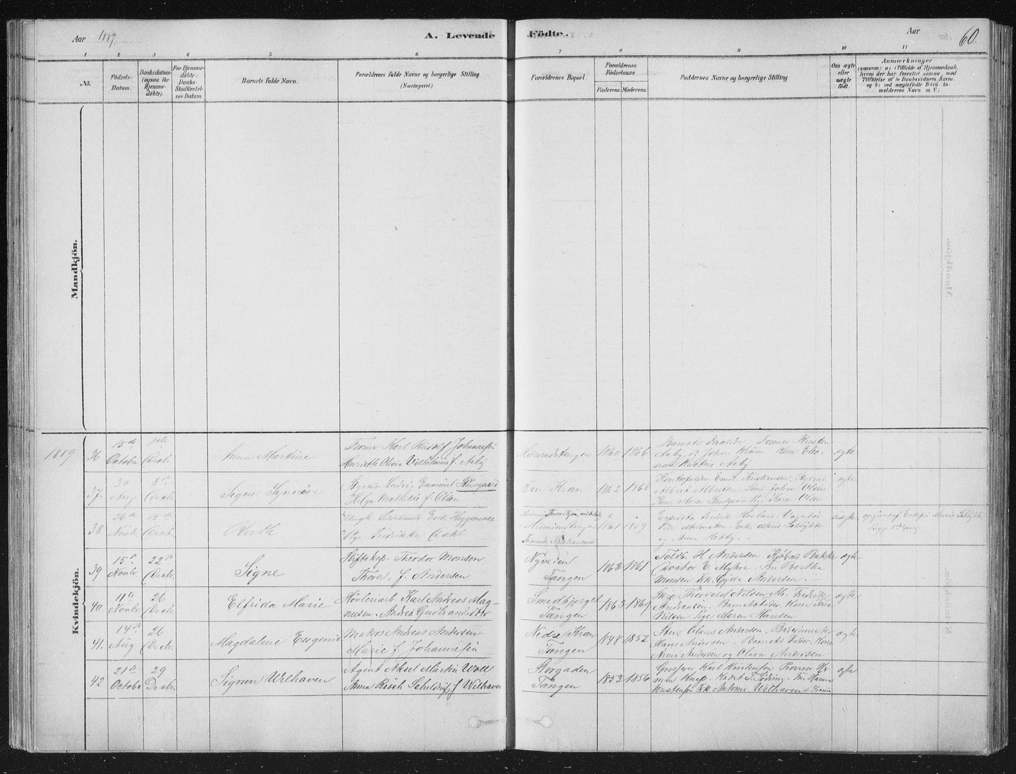 Strømsø kirkebøker, AV/SAKO-A-246/F/Fb/L0005: Parish register (official) no. II 5, 1877-1902, p. 60