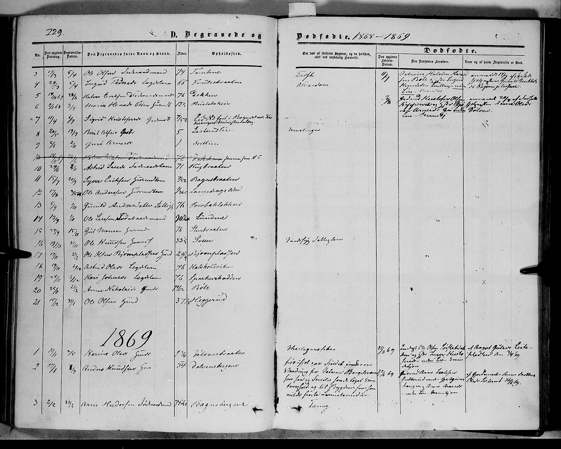 Sør-Aurdal prestekontor, SAH/PREST-128/H/Ha/Haa/L0005: Parish register (official) no. 5, 1849-1876, p. 229