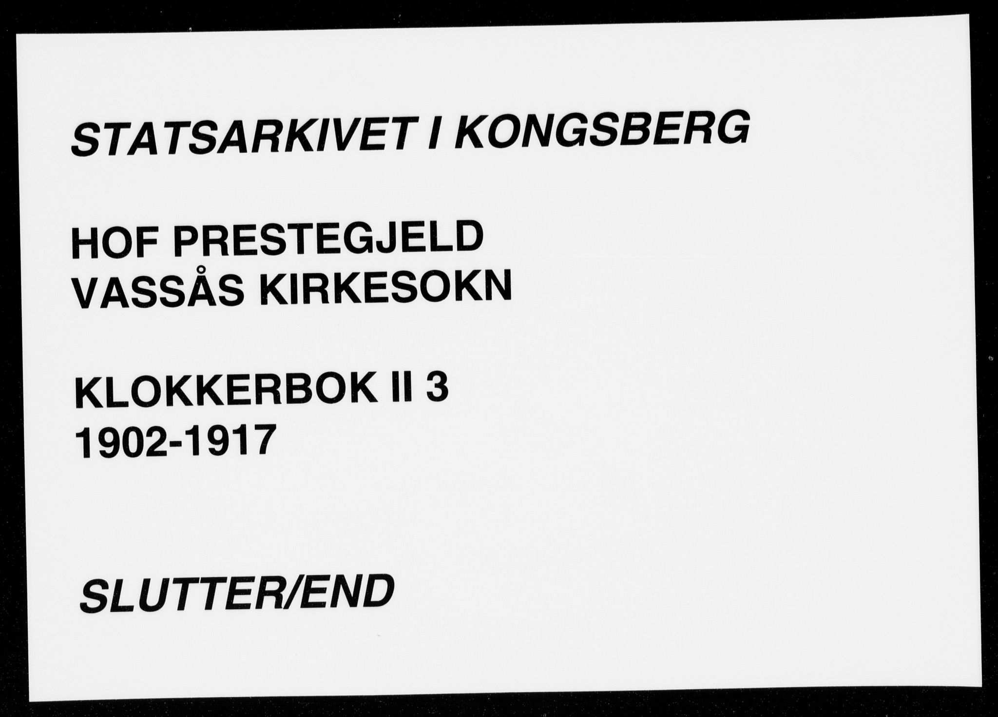 Hof kirkebøker, AV/SAKO-A-64/G/Gb/L0003: Parish register (copy) no. II 3, 1902-1917