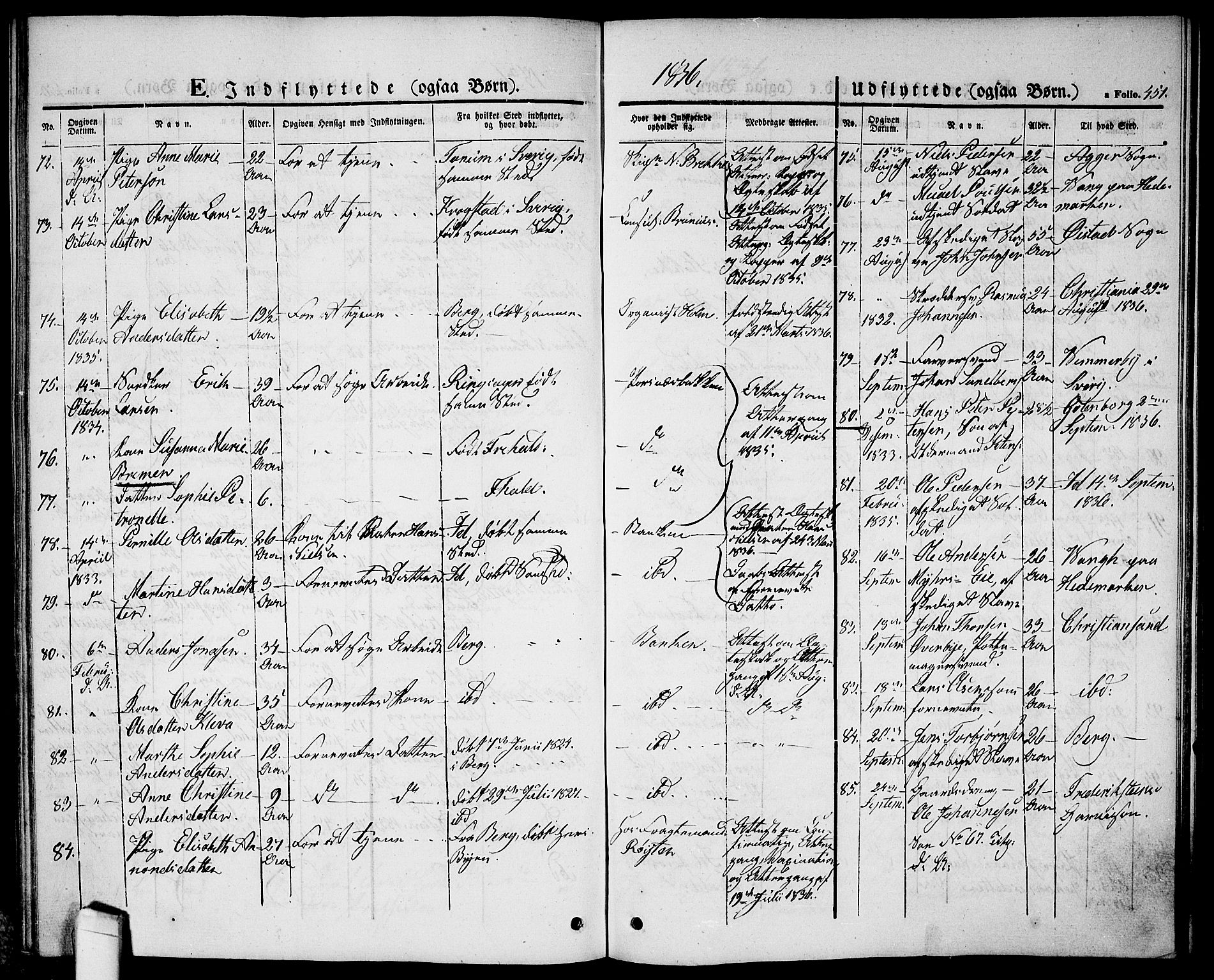 Halden prestekontor Kirkebøker, AV/SAO-A-10909/G/Ga/L0003: Parish register (copy) no. 3, 1834-1844, p. 451