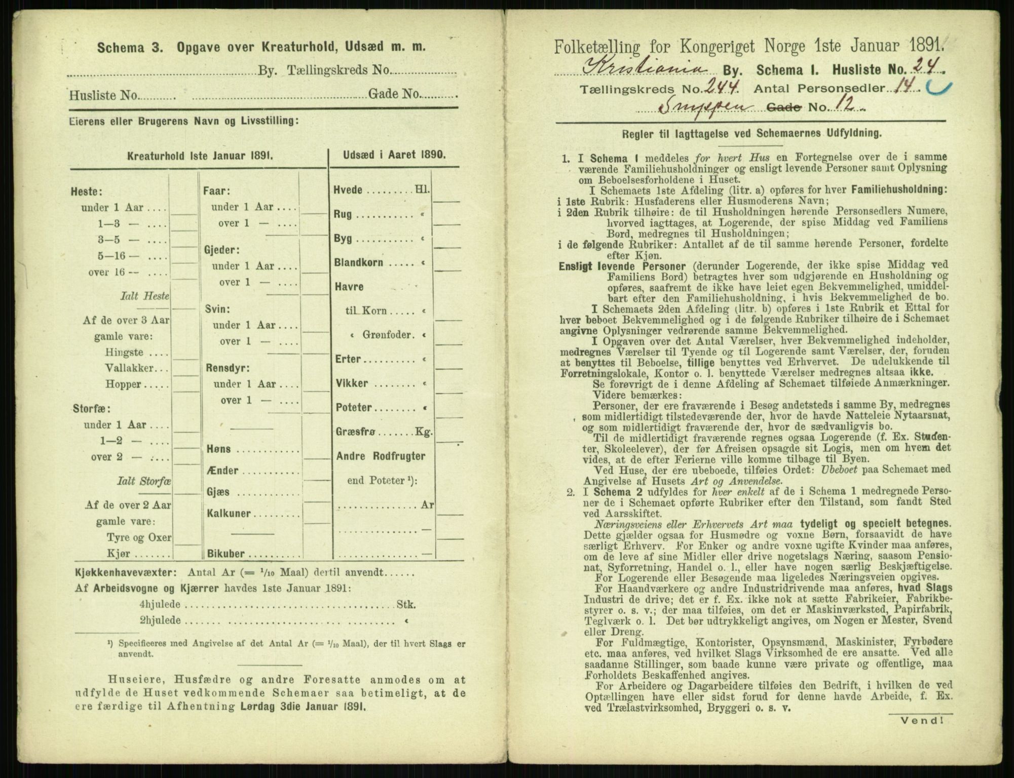 RA, 1891 census for 0301 Kristiania, 1891, p. 148446