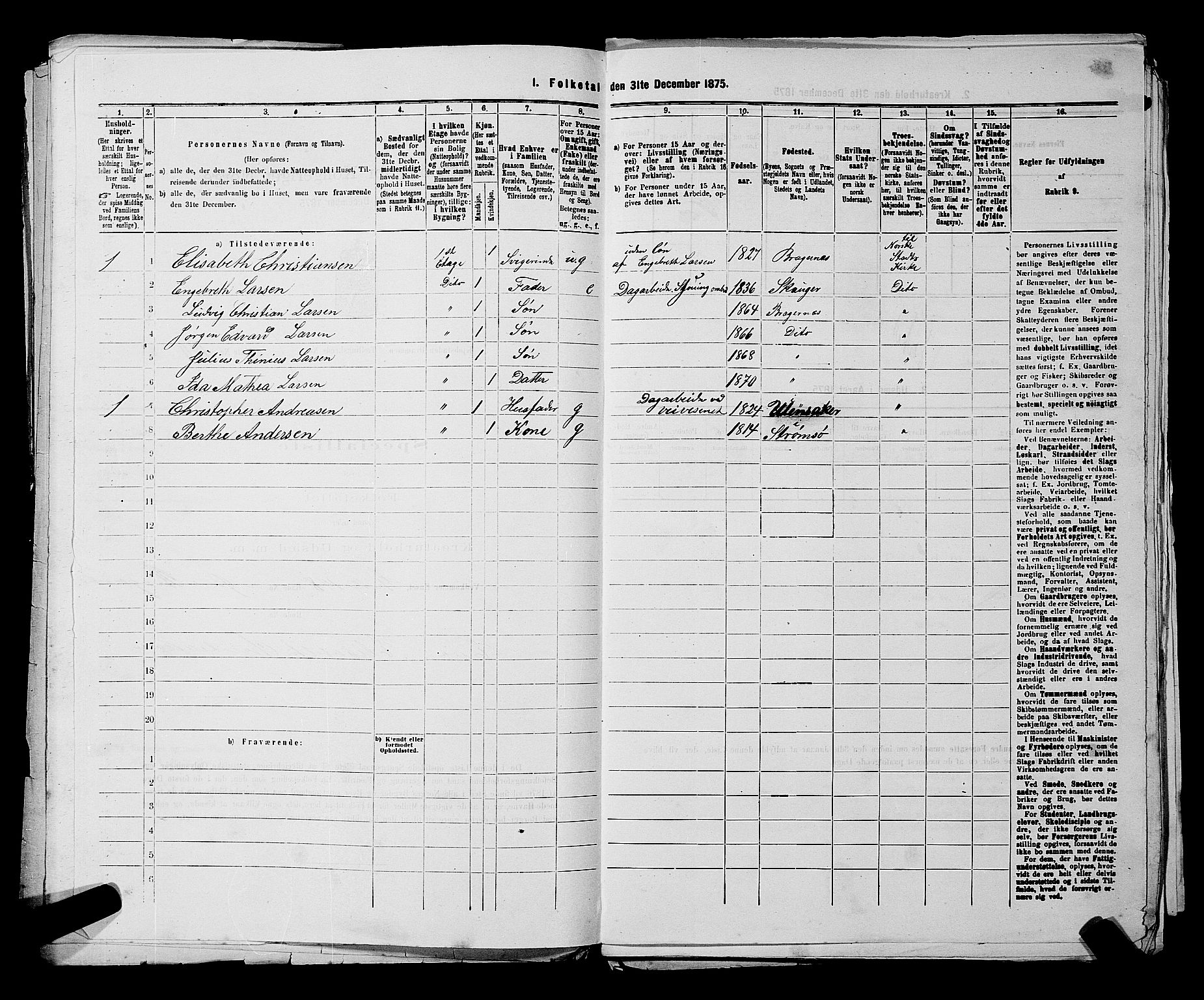 SAKO, 1875 census for 0602 Drammen, 1875, p. 625