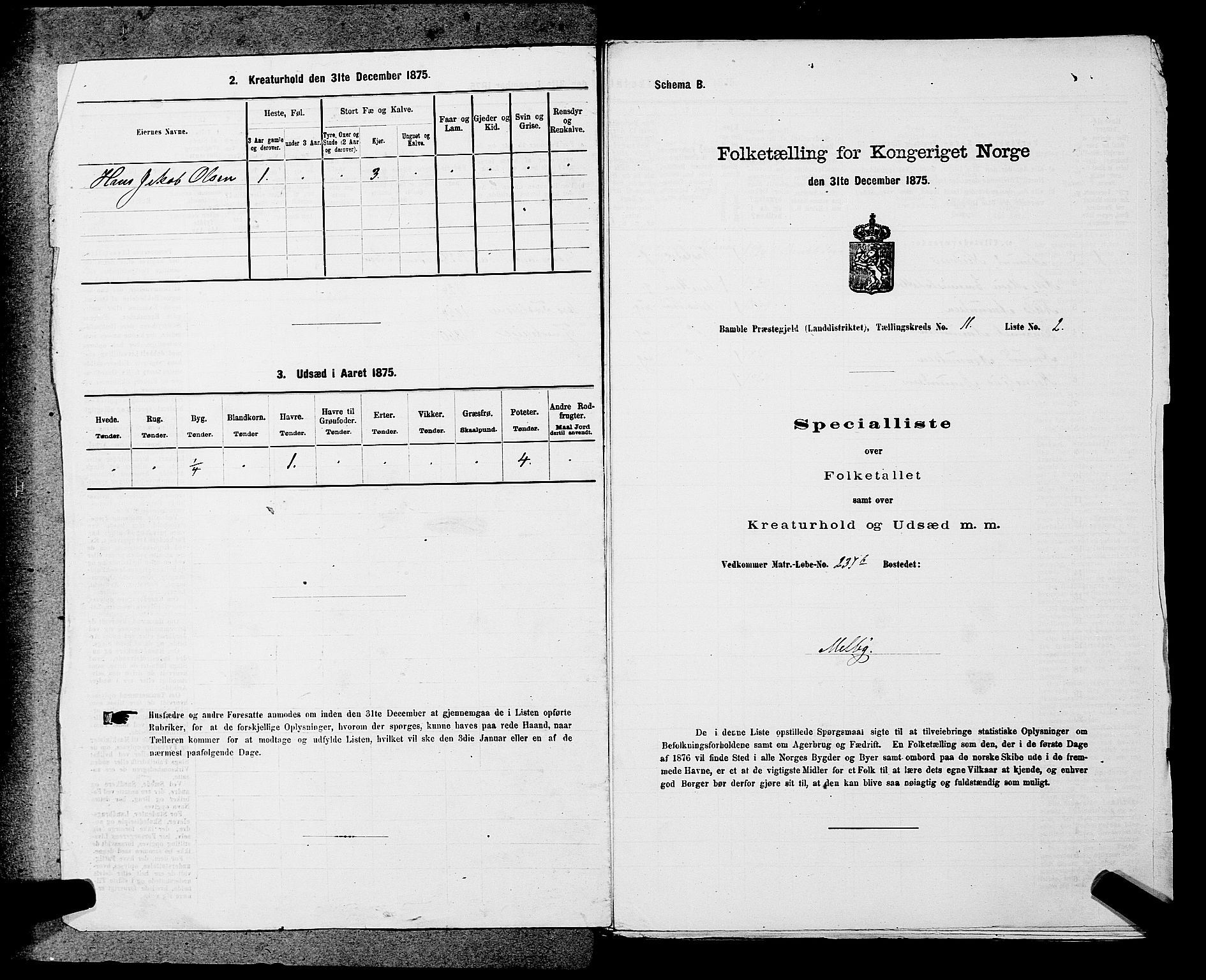 SAKO, 1875 census for 0814L Bamble/Bamble, 1875, p. 1478