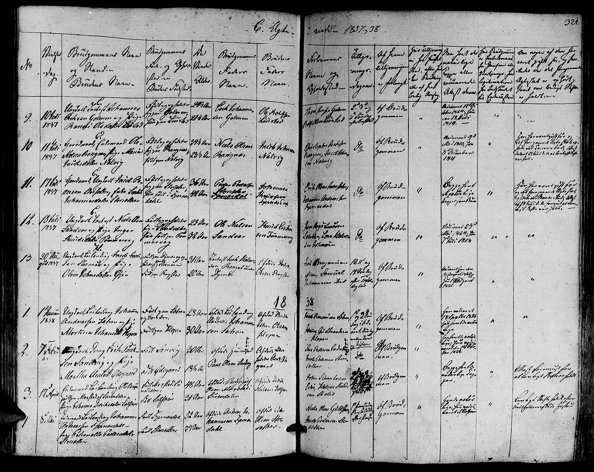 Ministerialprotokoller, klokkerbøker og fødselsregistre - Møre og Romsdal, SAT/A-1454/581/L0936: Parish register (official) no. 581A04, 1836-1852, p. 321