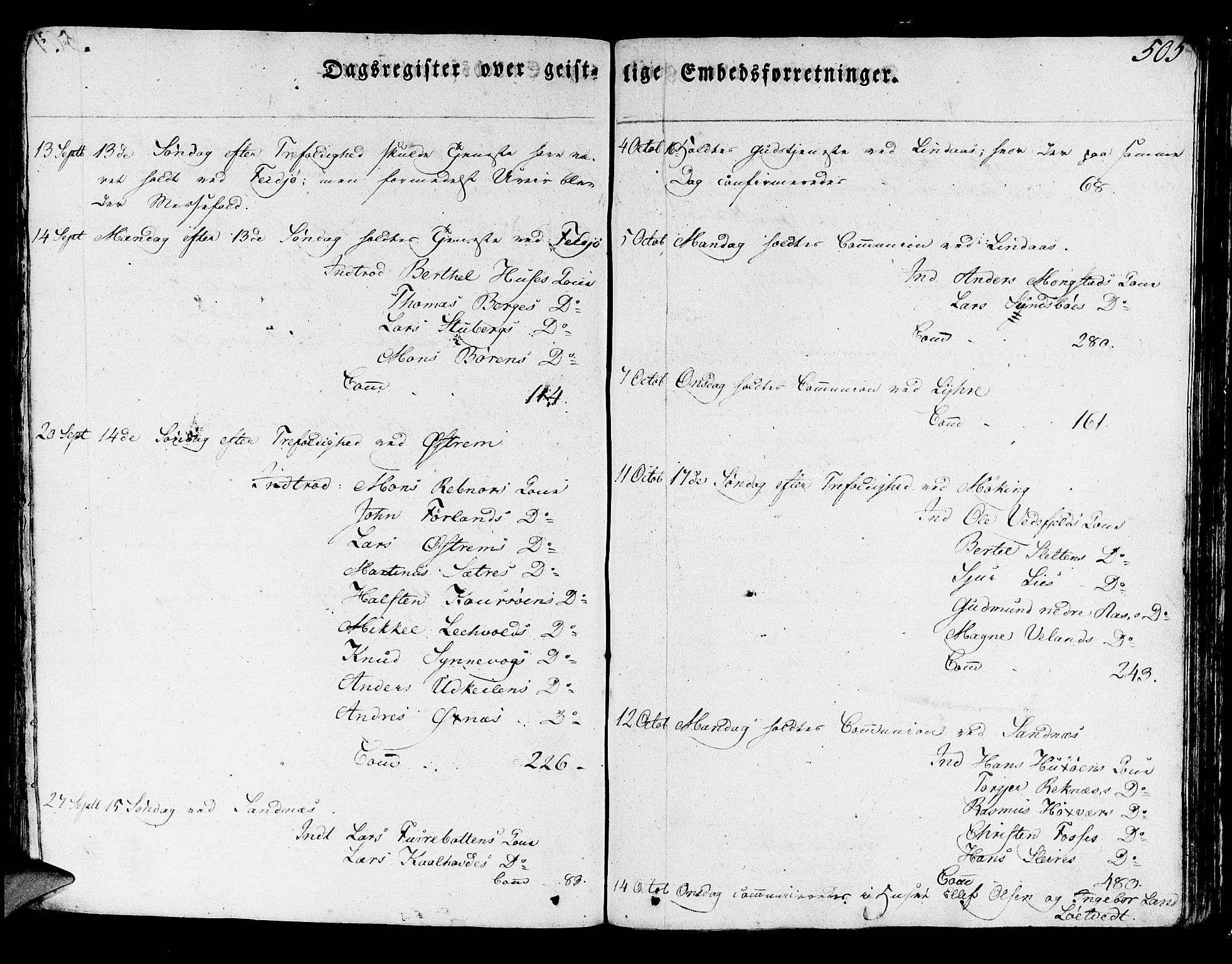 Lindås Sokneprestembete, AV/SAB-A-76701/H/Haa/Haaa/L0008: Parish register (official) no. A 8, 1823-1836, p. 505