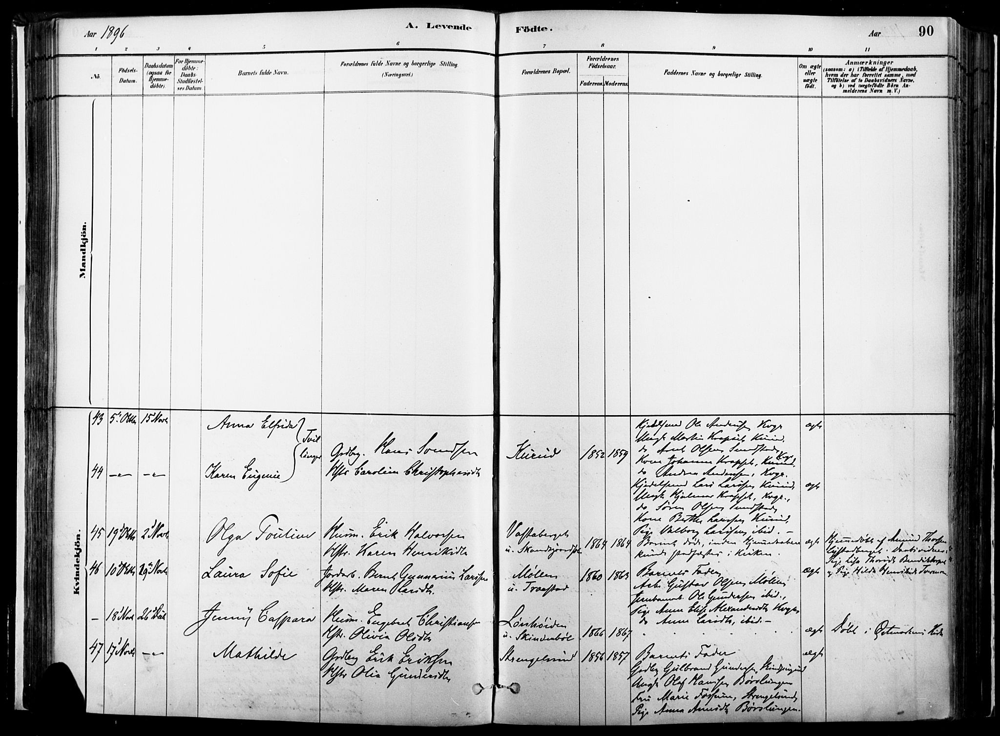 Vinger prestekontor, AV/SAH-PREST-024/H/Ha/Haa/L0014: Parish register (official) no. 14, 1881-1900, p. 90