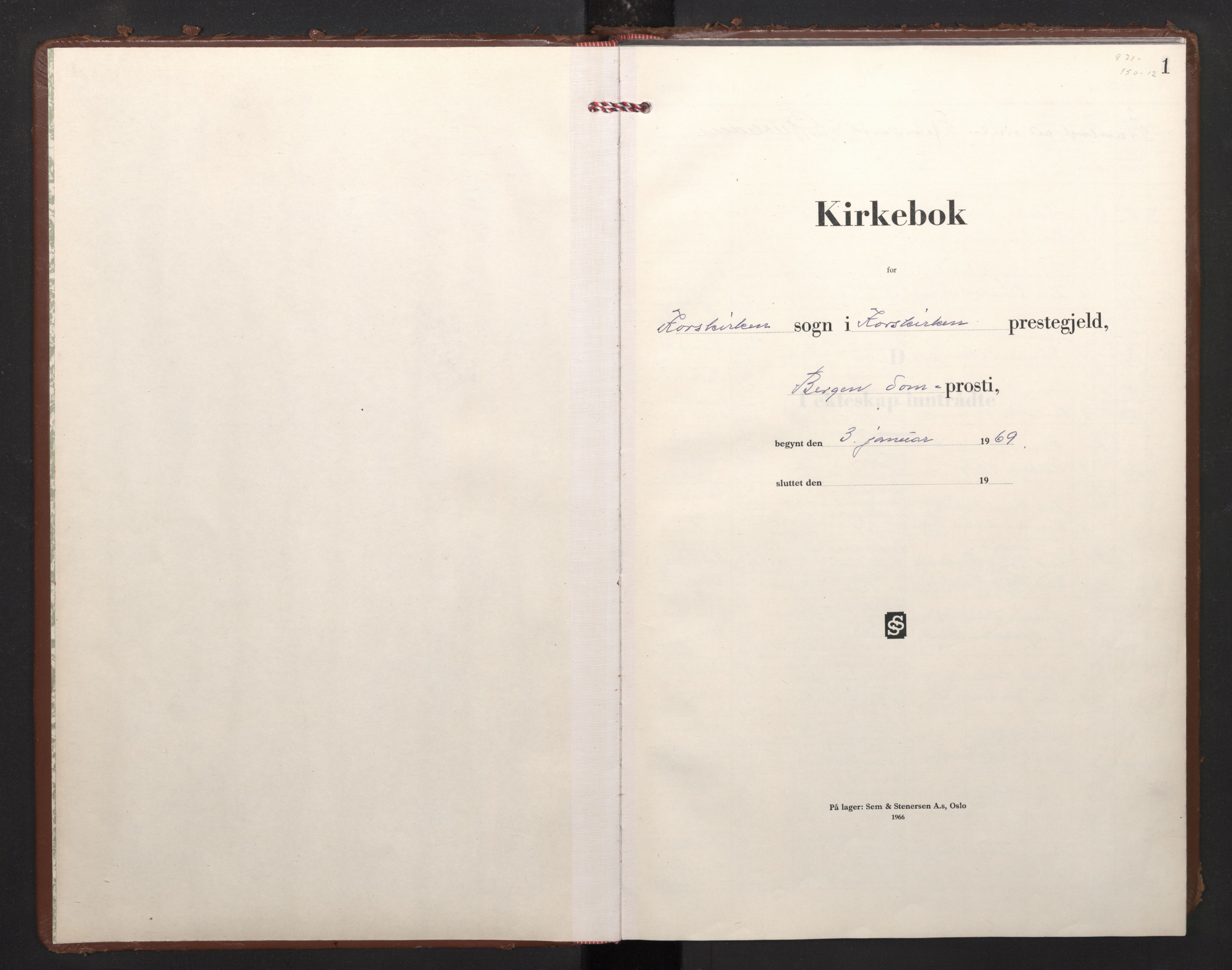 Korskirken sokneprestembete, SAB/A-76101/H/Haa/L0042: Parish register (official) no. D 9, 1969-2001, p. 0b-1a