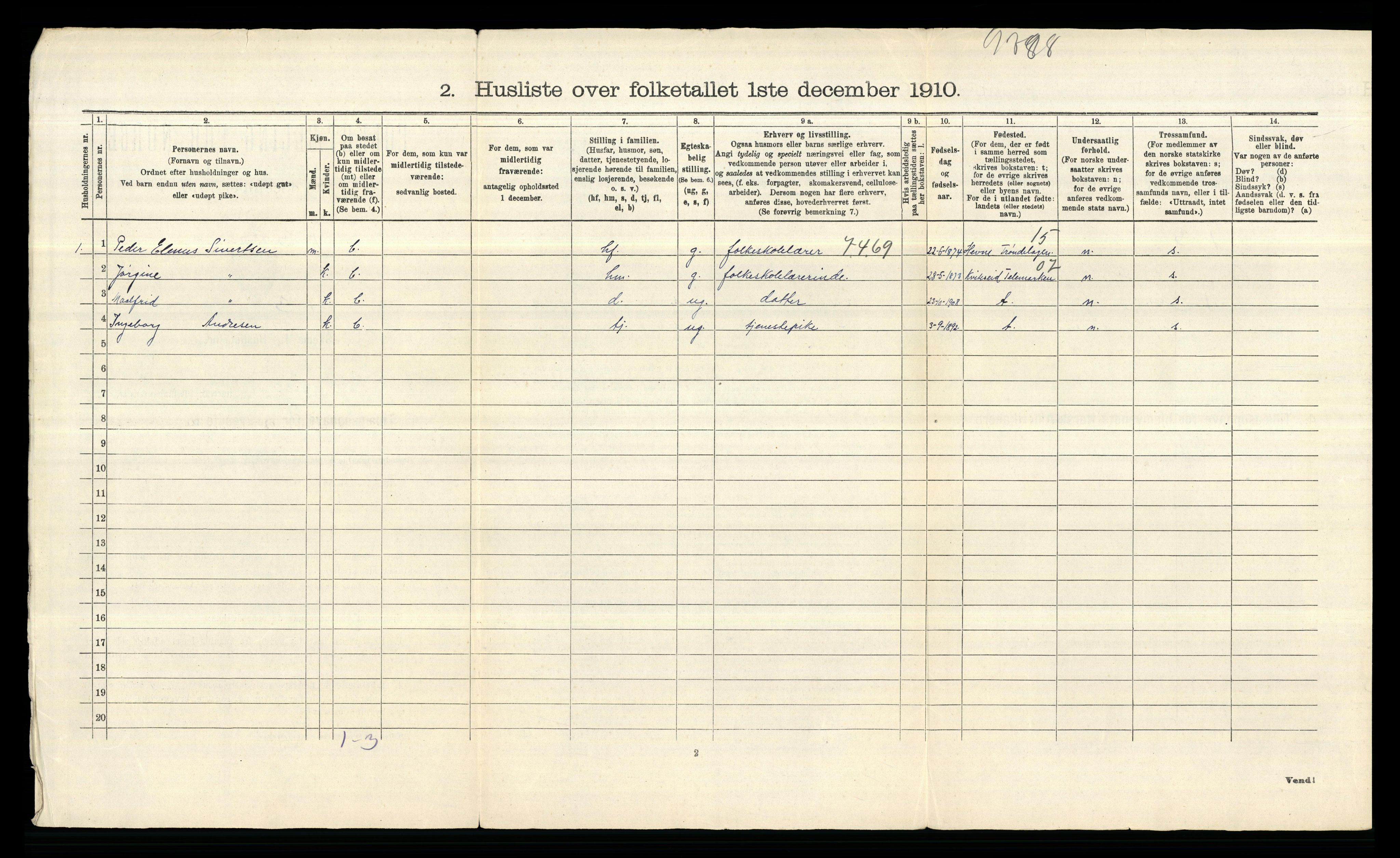 RA, 1910 census for Bærum, 1910, p. 2400