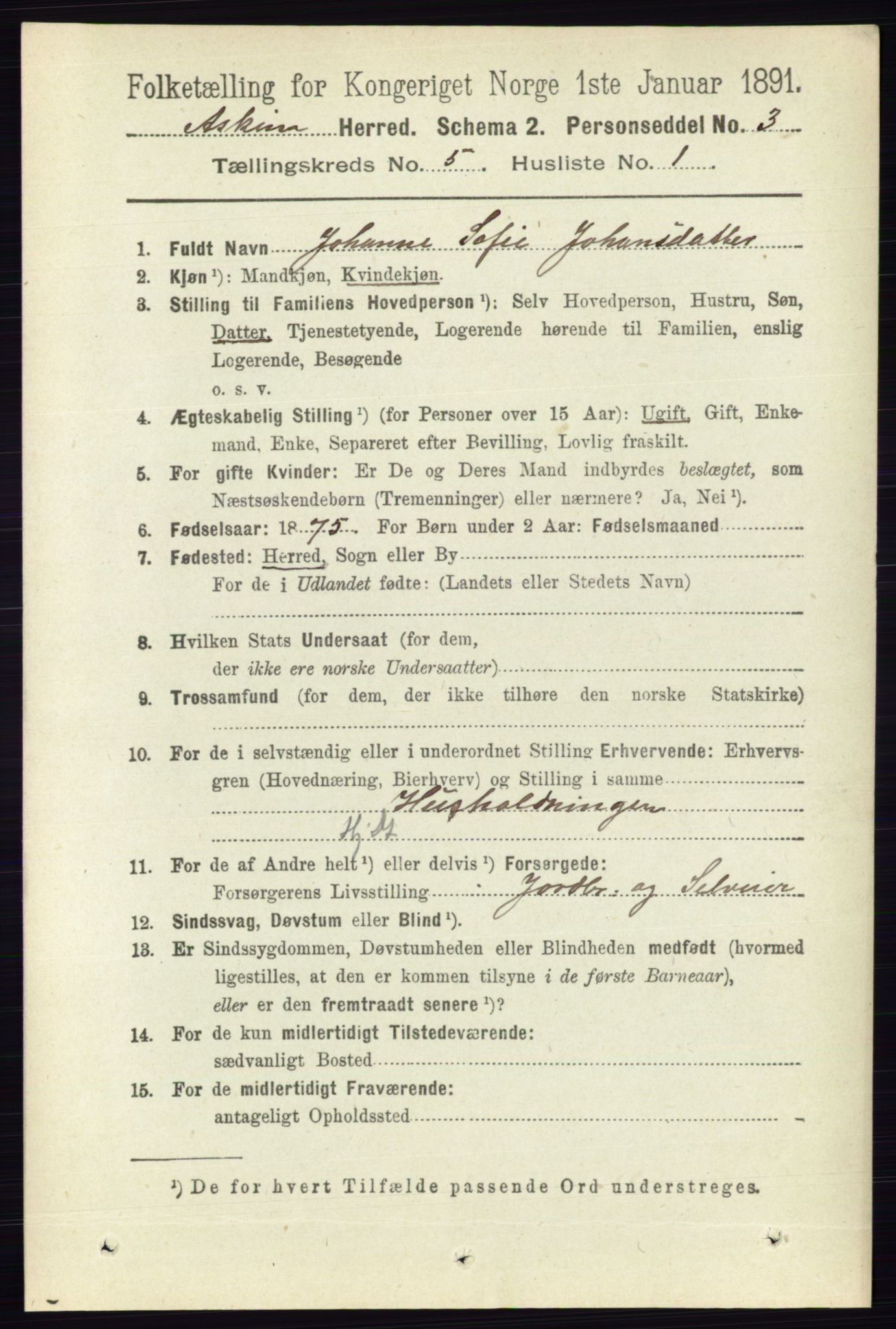 RA, 1891 census for 0124 Askim, 1891, p. 605