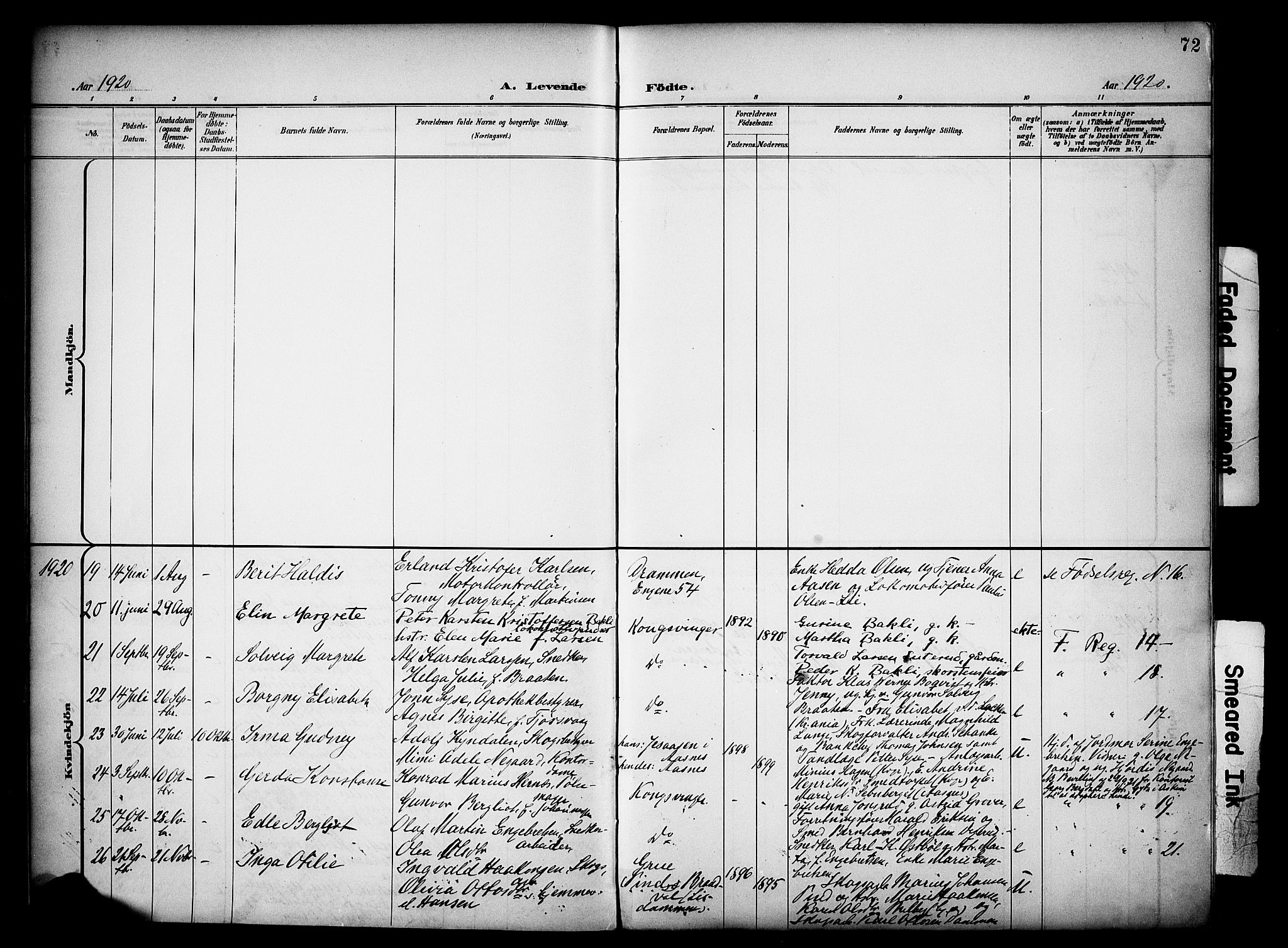 Vinger prestekontor, AV/SAH-PREST-024/H/Ha/Haa/L0016: Parish register (official) no. 16, 1898-1920, p. 72