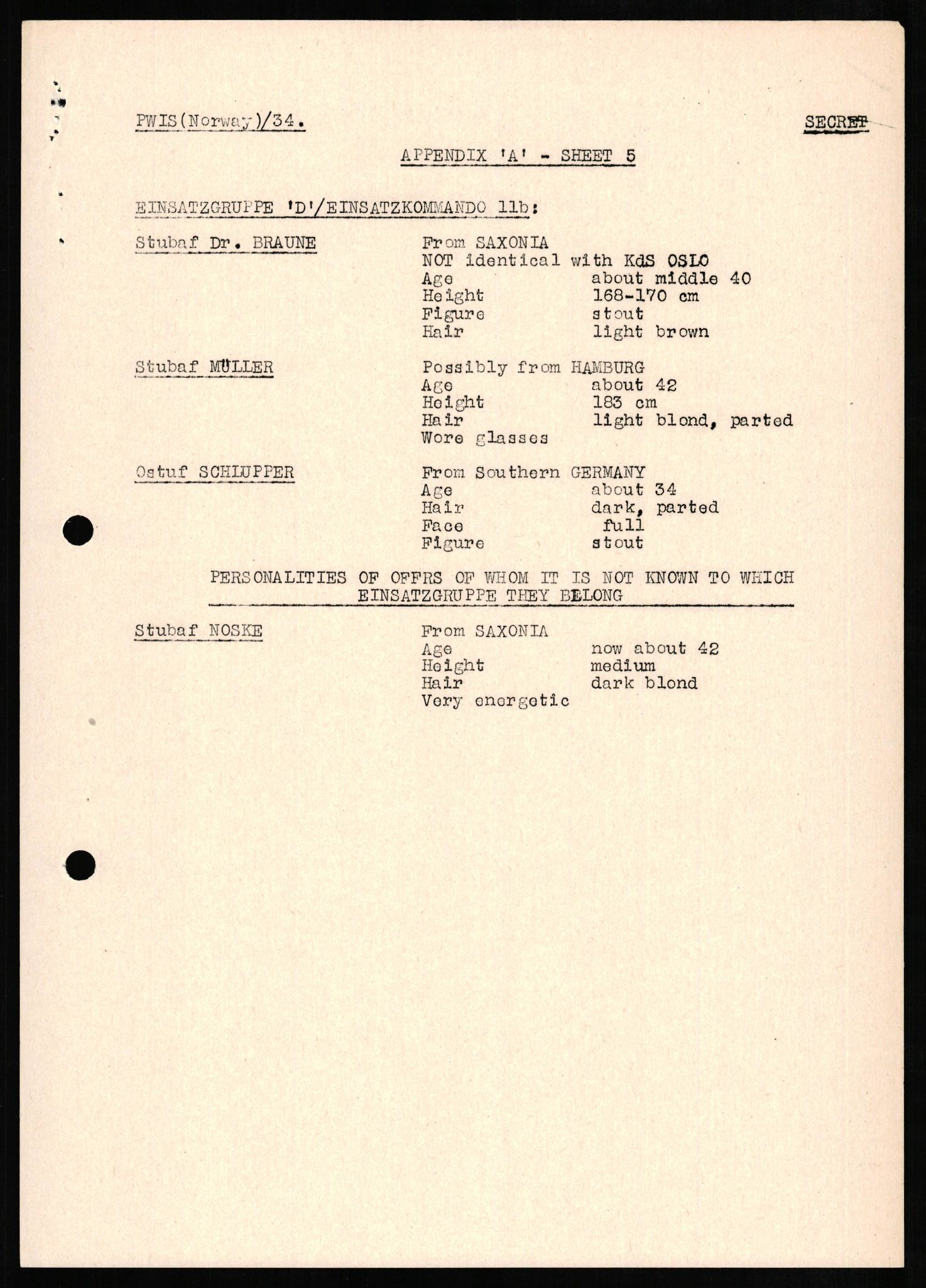 Forsvaret, Forsvarets overkommando II, RA/RAFA-3915/D/Db/L0011: CI Questionaires. Tyske okkupasjonsstyrker i Norge. Tyskere., 1945-1946, p. 354