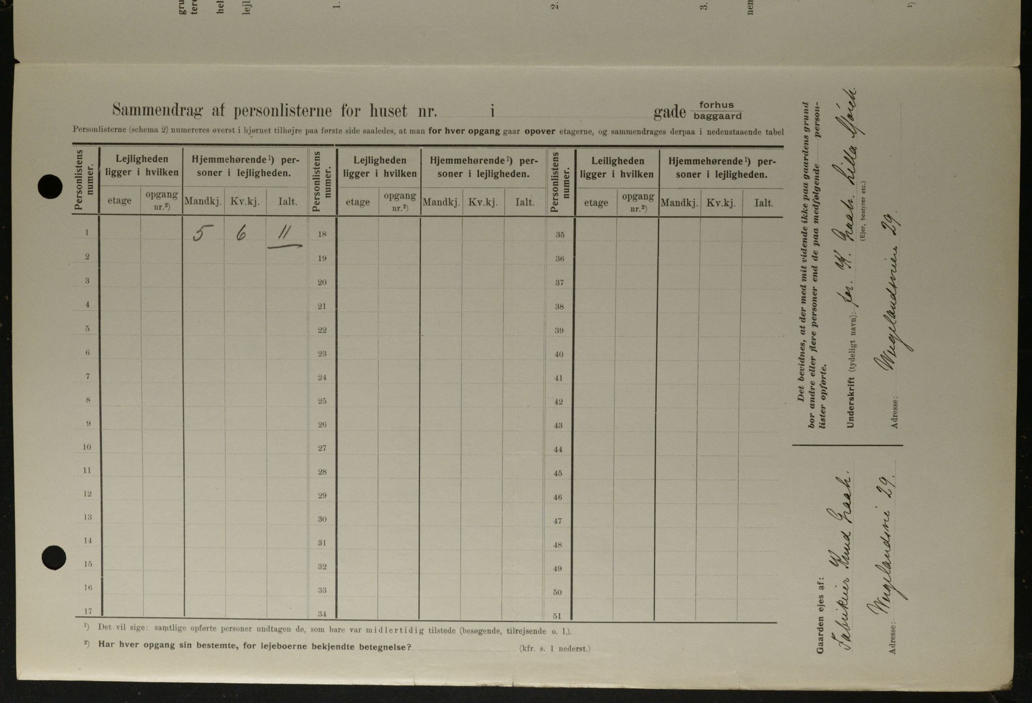 OBA, Municipal Census 1908 for Kristiania, 1908, p. 114799