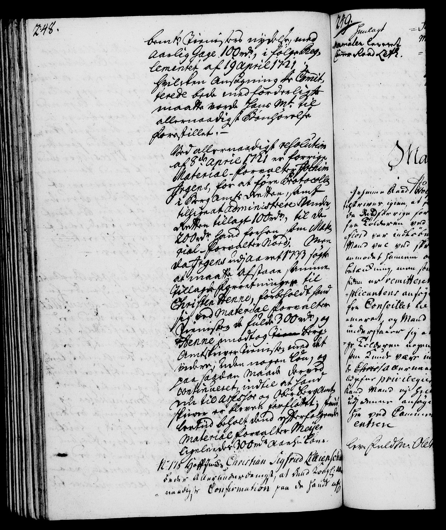 Rentekammeret, Kammerkanselliet, RA/EA-3111/G/Gh/Gha/L0020: Norsk ekstraktmemorialprotokoll (merket RK 53.65), 1738-1739, p. 248