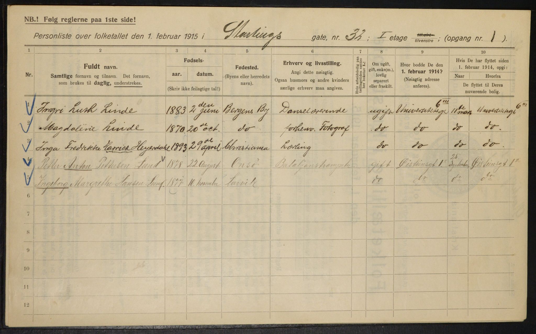 OBA, Municipal Census 1915 for Kristiania, 1915, p. 103762