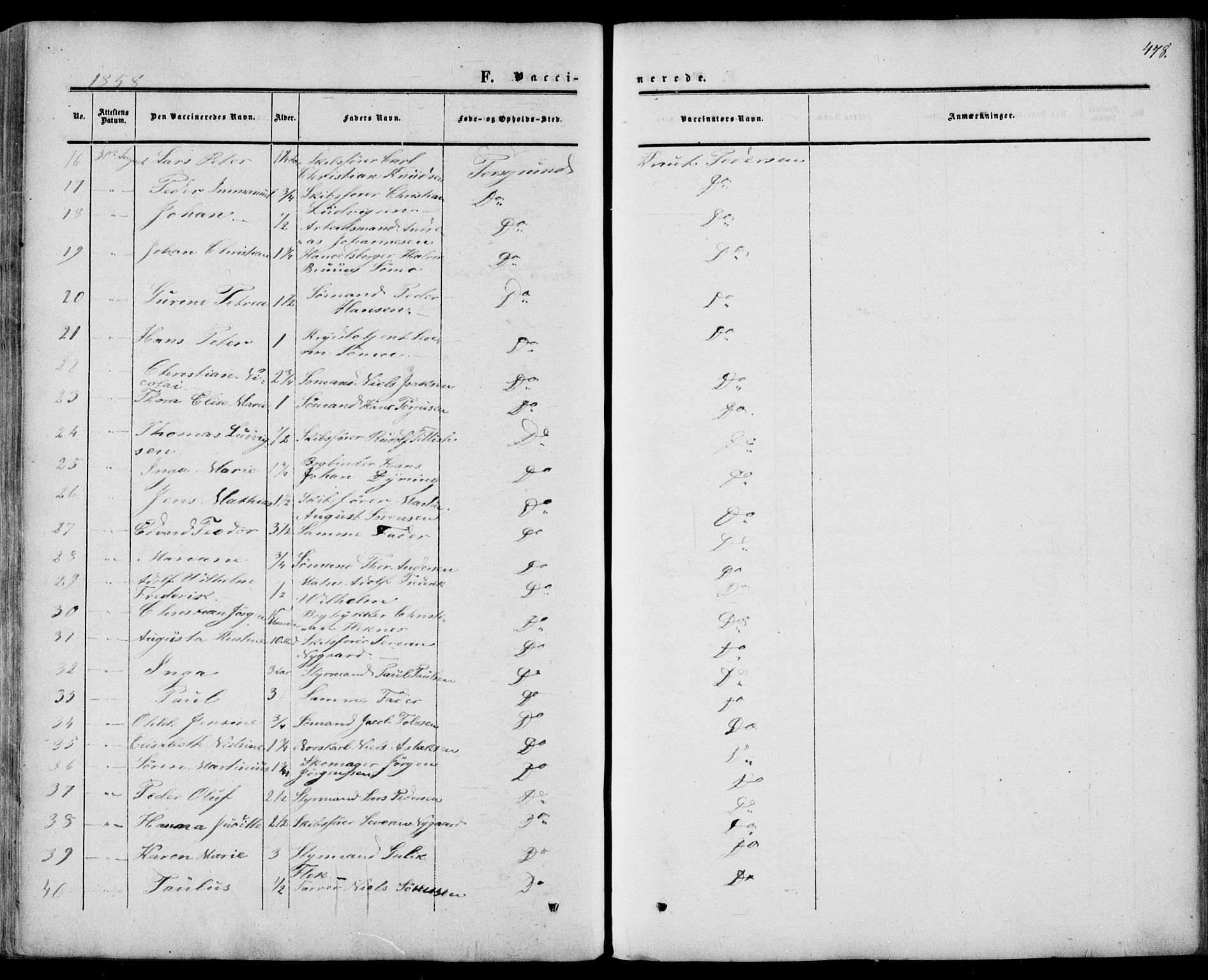 Porsgrunn kirkebøker , AV/SAKO-A-104/F/Fa/L0007: Parish register (official) no. 7, 1858-1877, p. 478