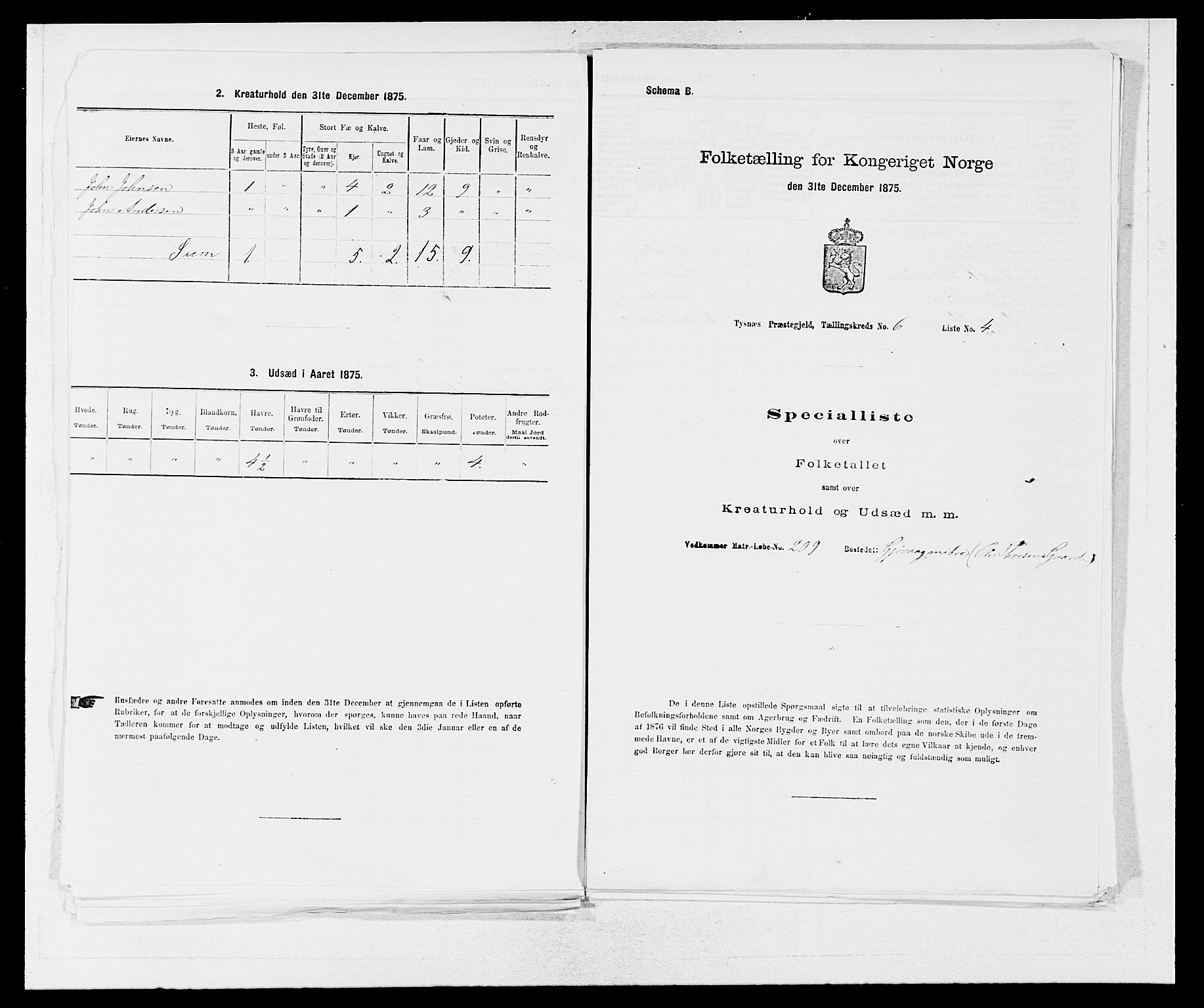 SAB, 1875 census for 1223P Tysnes, 1875, p. 652