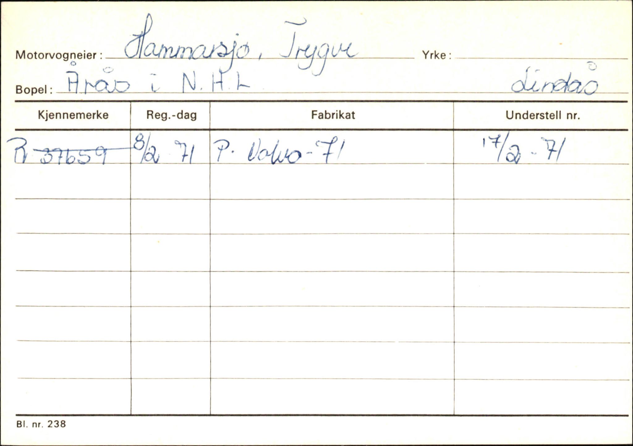 Statens vegvesen, Hordaland vegkontor, SAB/A-5201/2/Ha/L0018: R-eierkort H, 1920-1971, p. 446