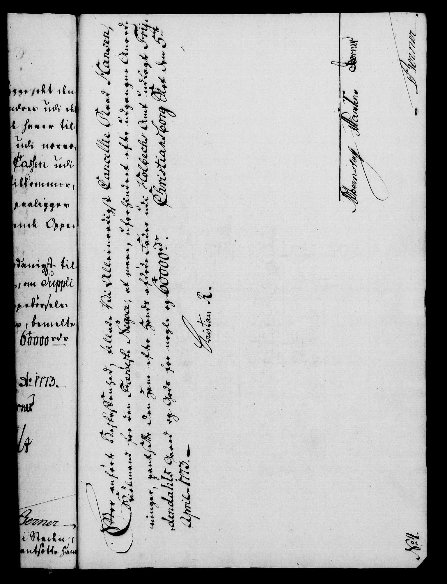Rentekammeret, Kammerkanselliet, RA/EA-3111/G/Gf/Gfa/L0055: Norsk relasjons- og resolusjonsprotokoll (merket RK 52.55), 1773, p. 72