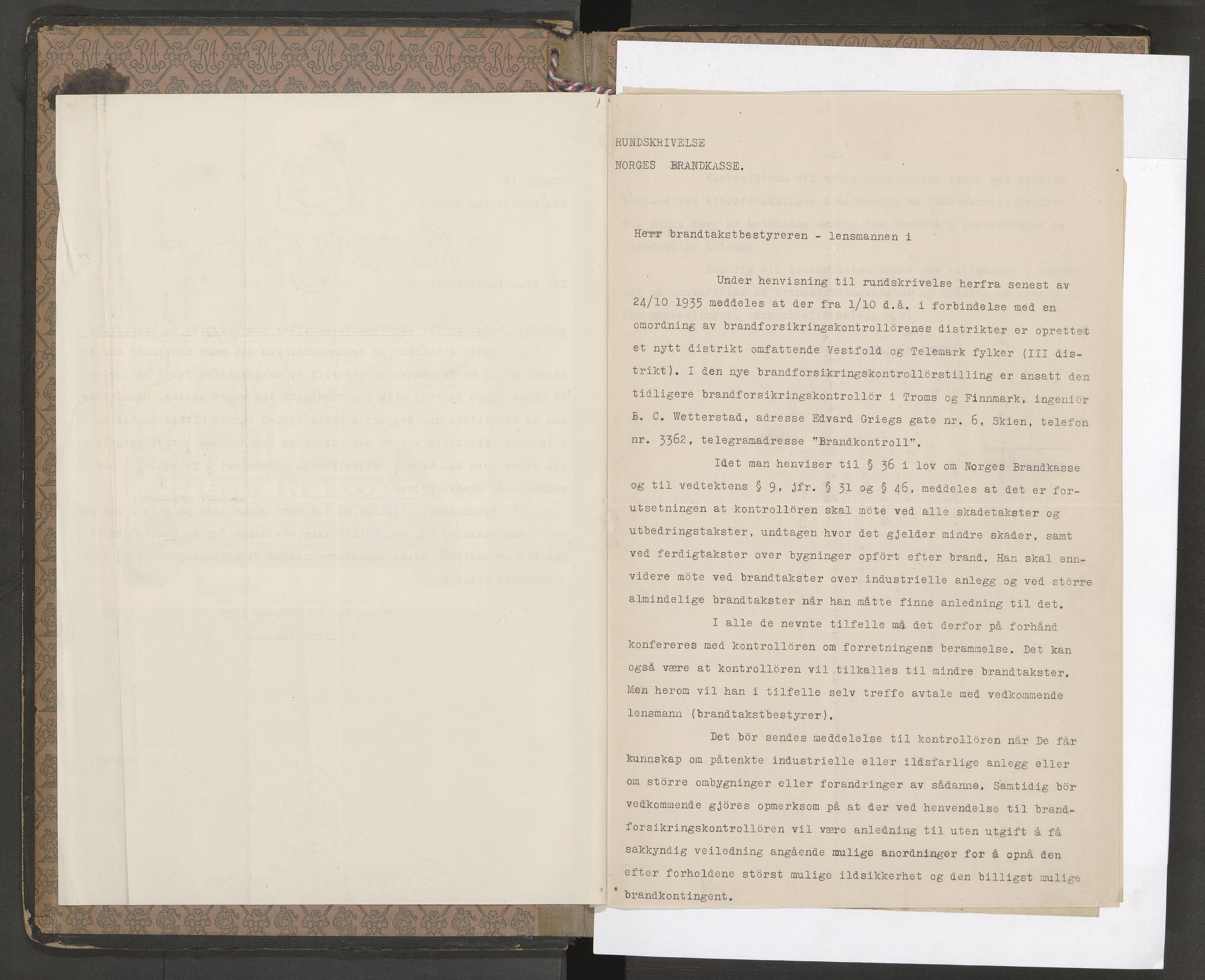 Langesund lensmannskontor, AV/SAKO-A-563/Y/Ya/L0004: Branntakstprotokoll, 1923-1939