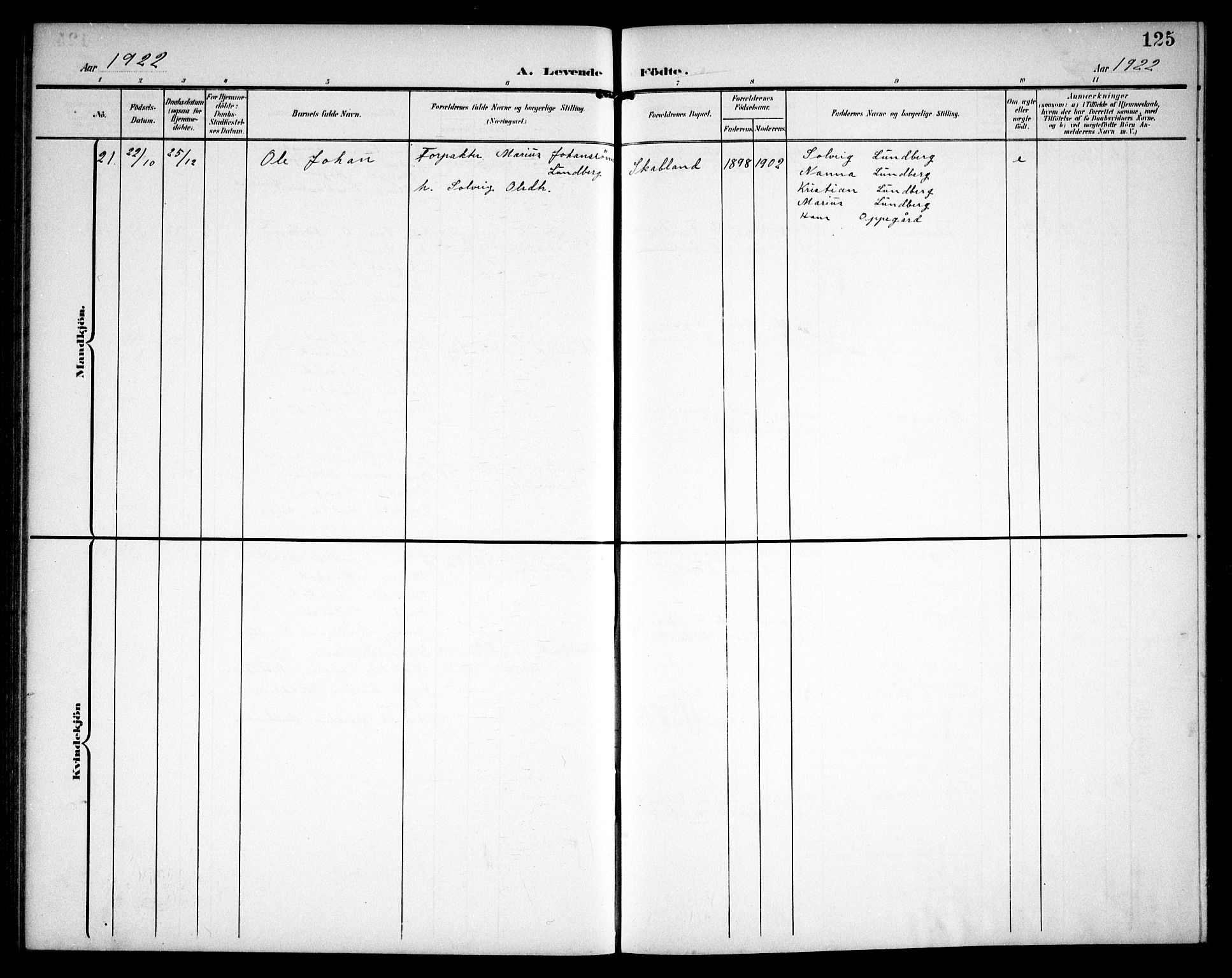 Hurdal prestekontor Kirkebøker, AV/SAO-A-10889/G/Ga/L0001: Parish register (copy) no. I 1, 1902-1934, p. 125