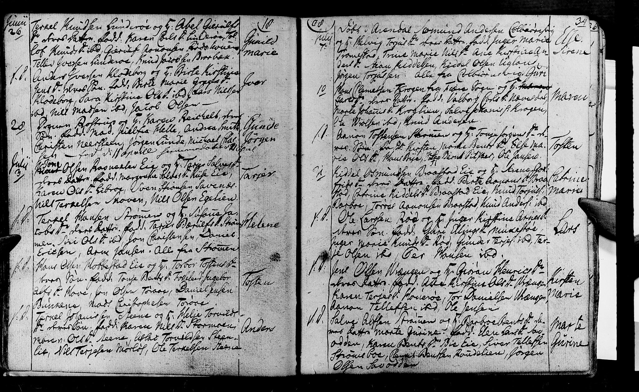 Øyestad sokneprestkontor, AV/SAK-1111-0049/F/Fa/L0011: Parish register (official) no. A 11, 1805-1824, p. 34