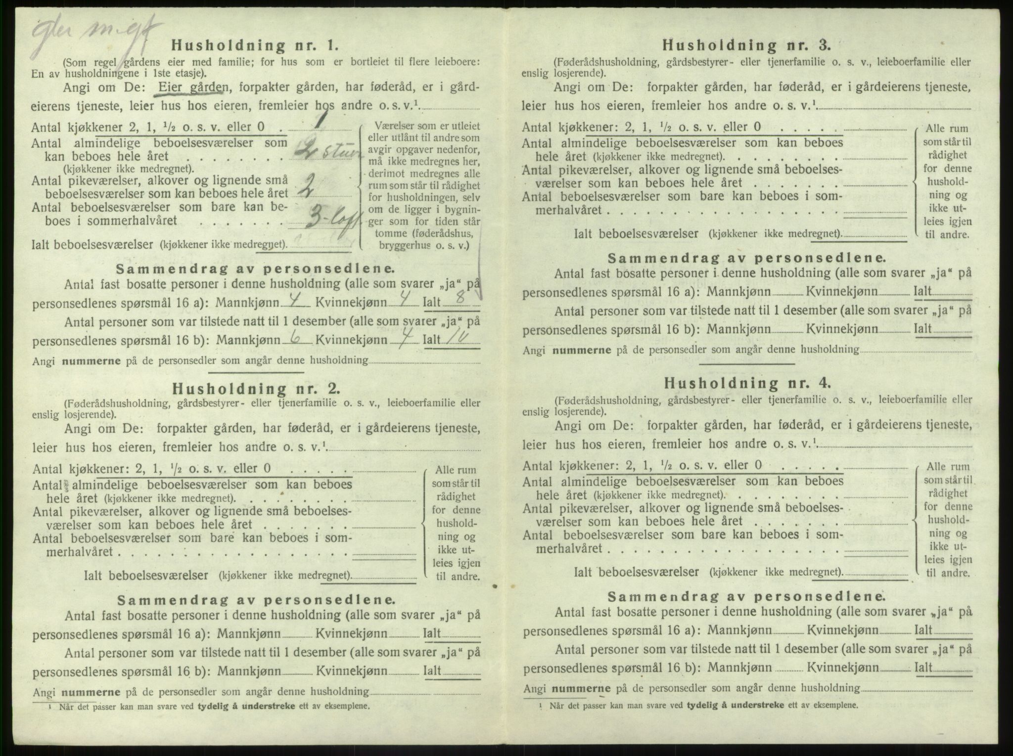 SAB, 1920 census for Vevring, 1920, p. 75