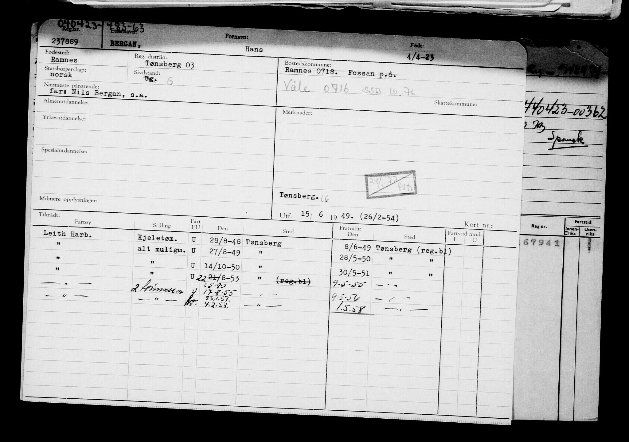 Direktoratet for sjømenn, RA/S-3545/G/Gb/L0217: Hovedkort, 1923, p. 429