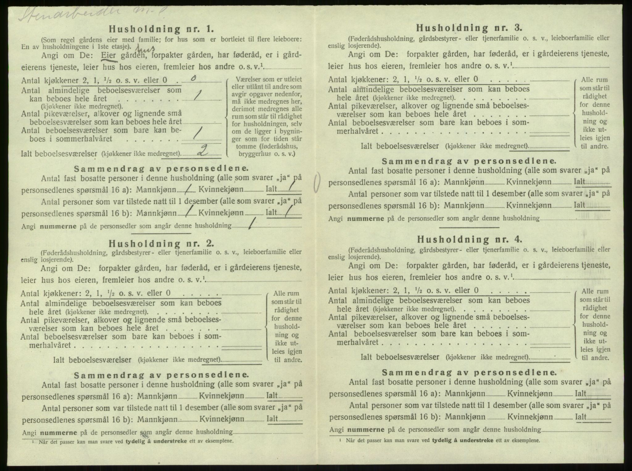 SAB, 1920 census for Bruvik, 1920, p. 1066